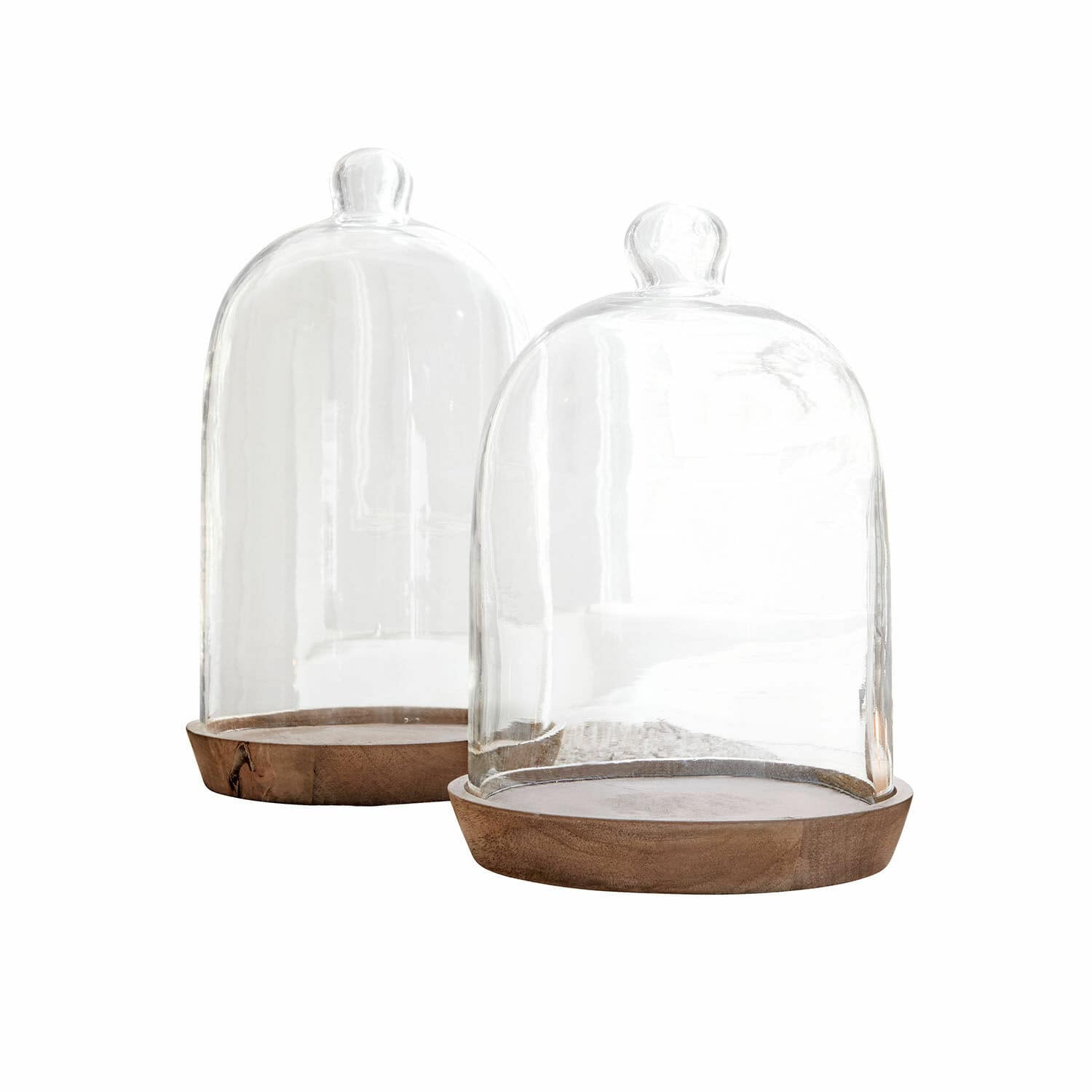 Set de 2 campanas de cristal con plato New Hampshire