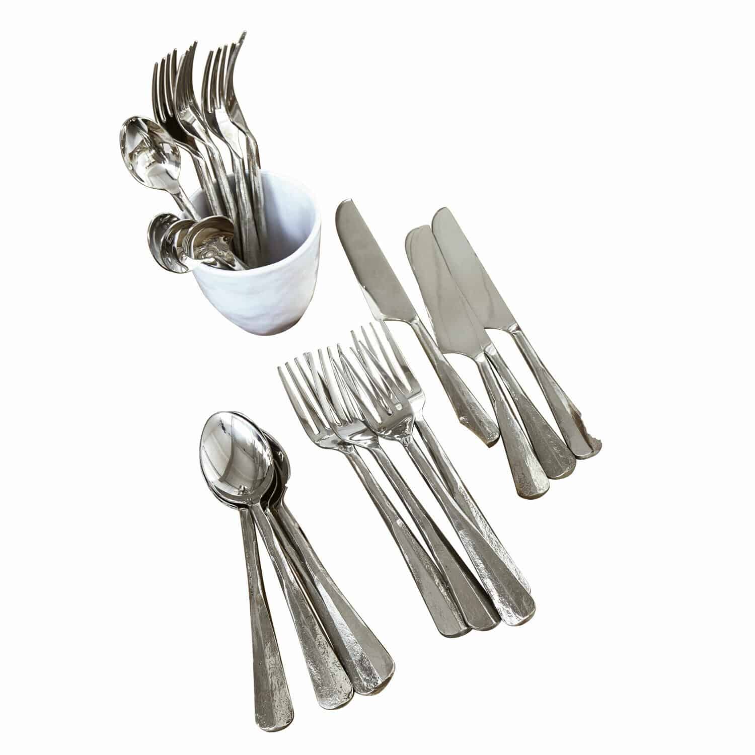 Cubiertos Malden Juego de cubiertos de acero inoxidable plateado con cuchillos, tenedores y cucharas