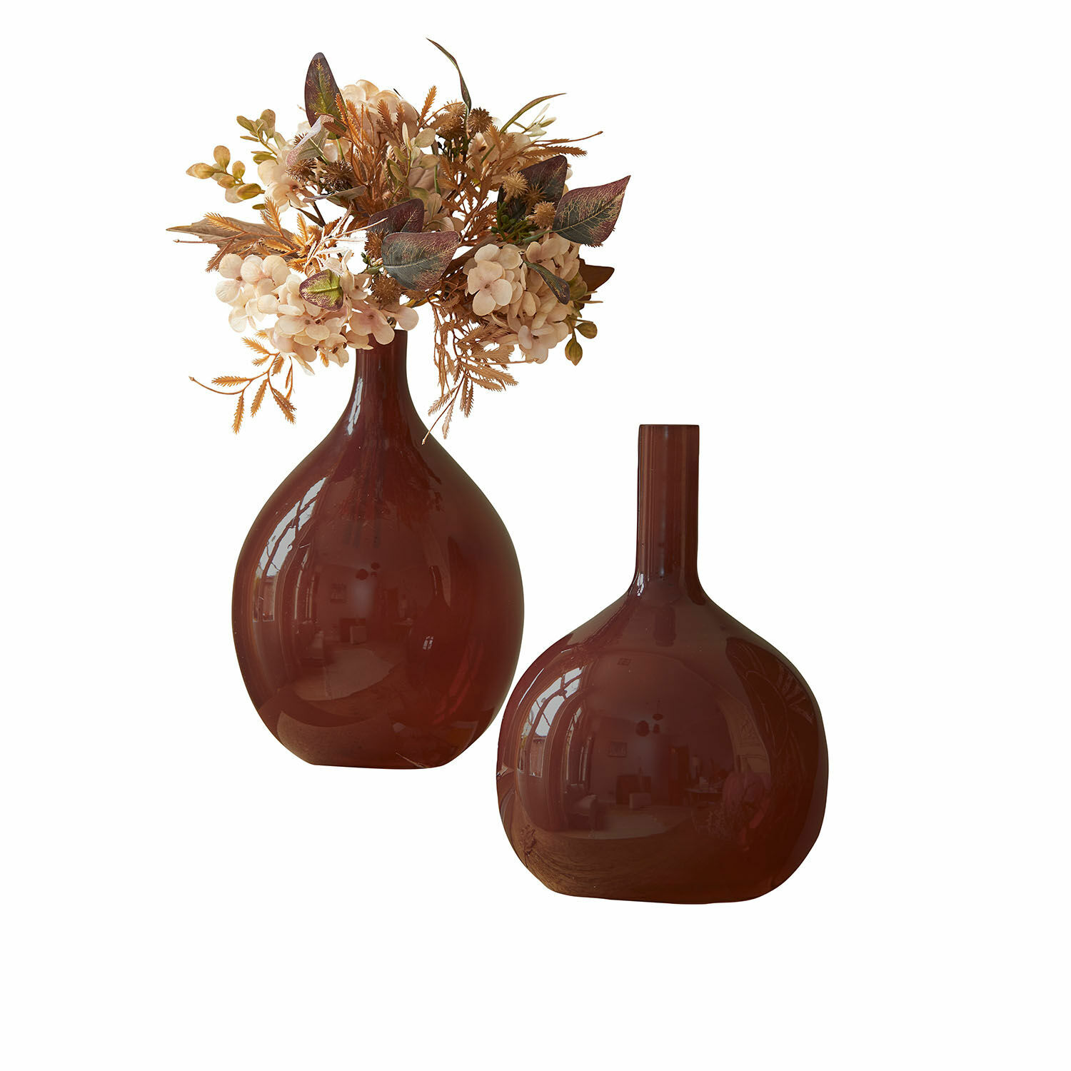 Jarrones decorativos de cerámica marrón mate, ideales para interiores modernos