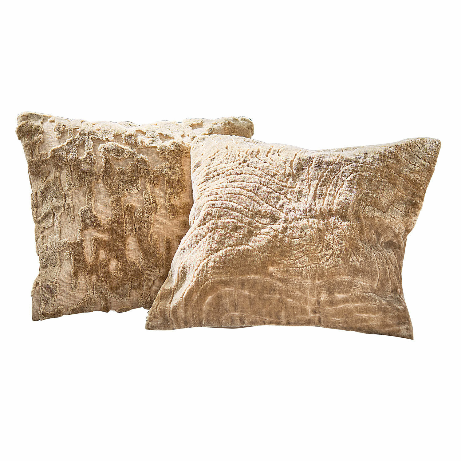 Set de 2 fundas de cojín Doranza Conjunto de dos cojines decorativos beige de material suave con textura, cojines para salón