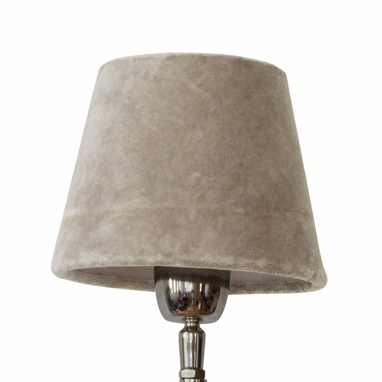 Pantalla de lámpara beige de material suave para lámpara de mesa, accesorio elegante