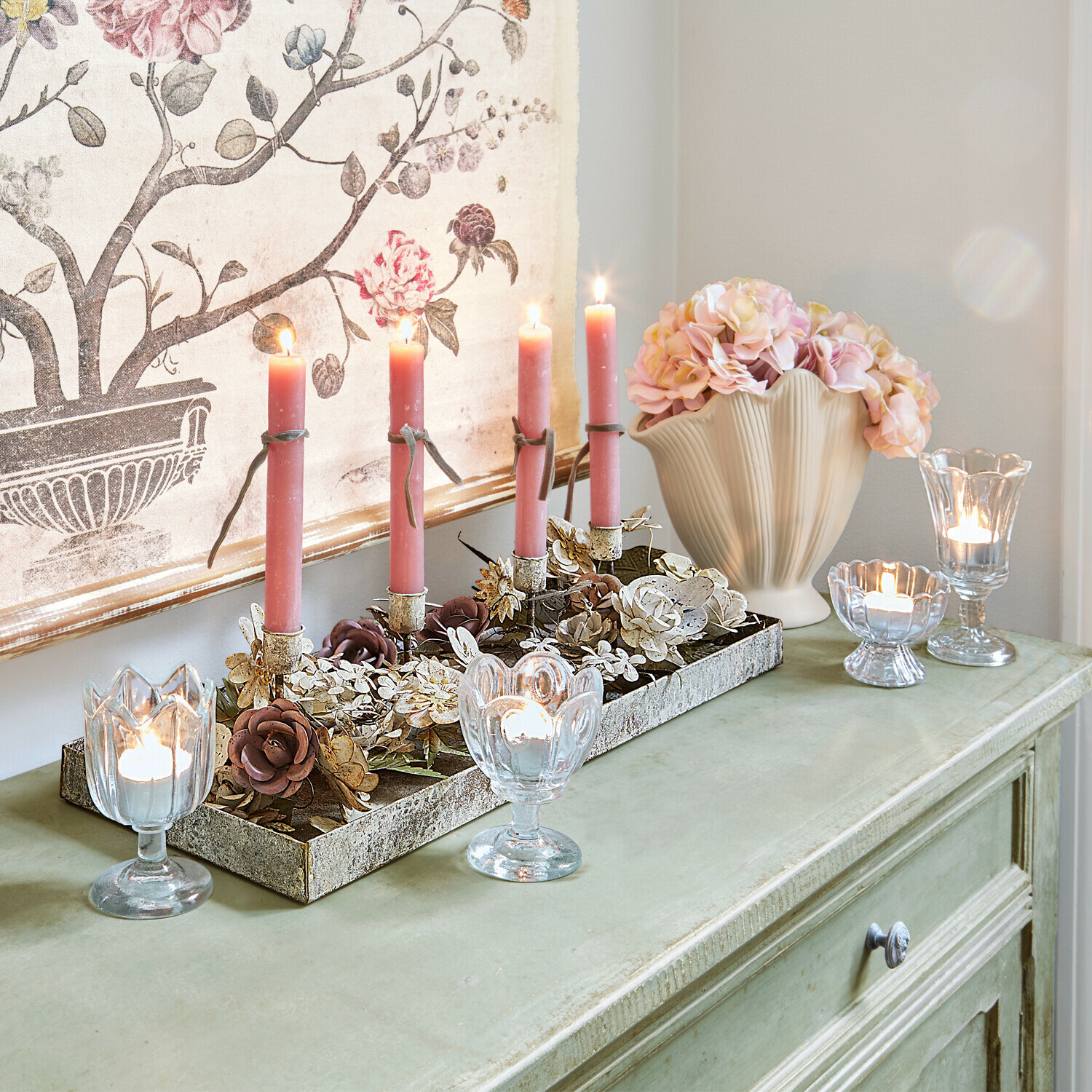 Velas rosas, versos de luz