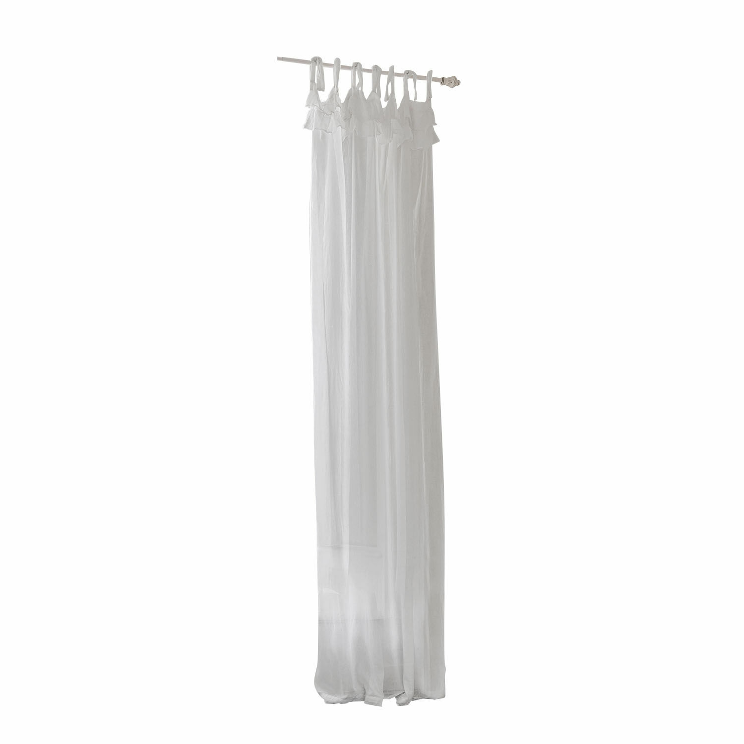 Cortina Lawnside Cortina blanca ligera de tul con lazos decorativos para colgar, decoración de ventana elegante