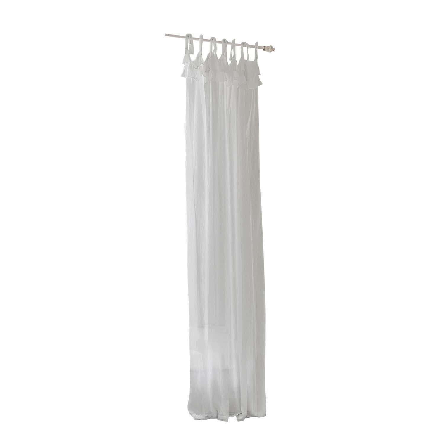 Cortina Lawnside Cortina blanca ligera de tul con lazos decorativos para colgar, decoración de ventana elegante