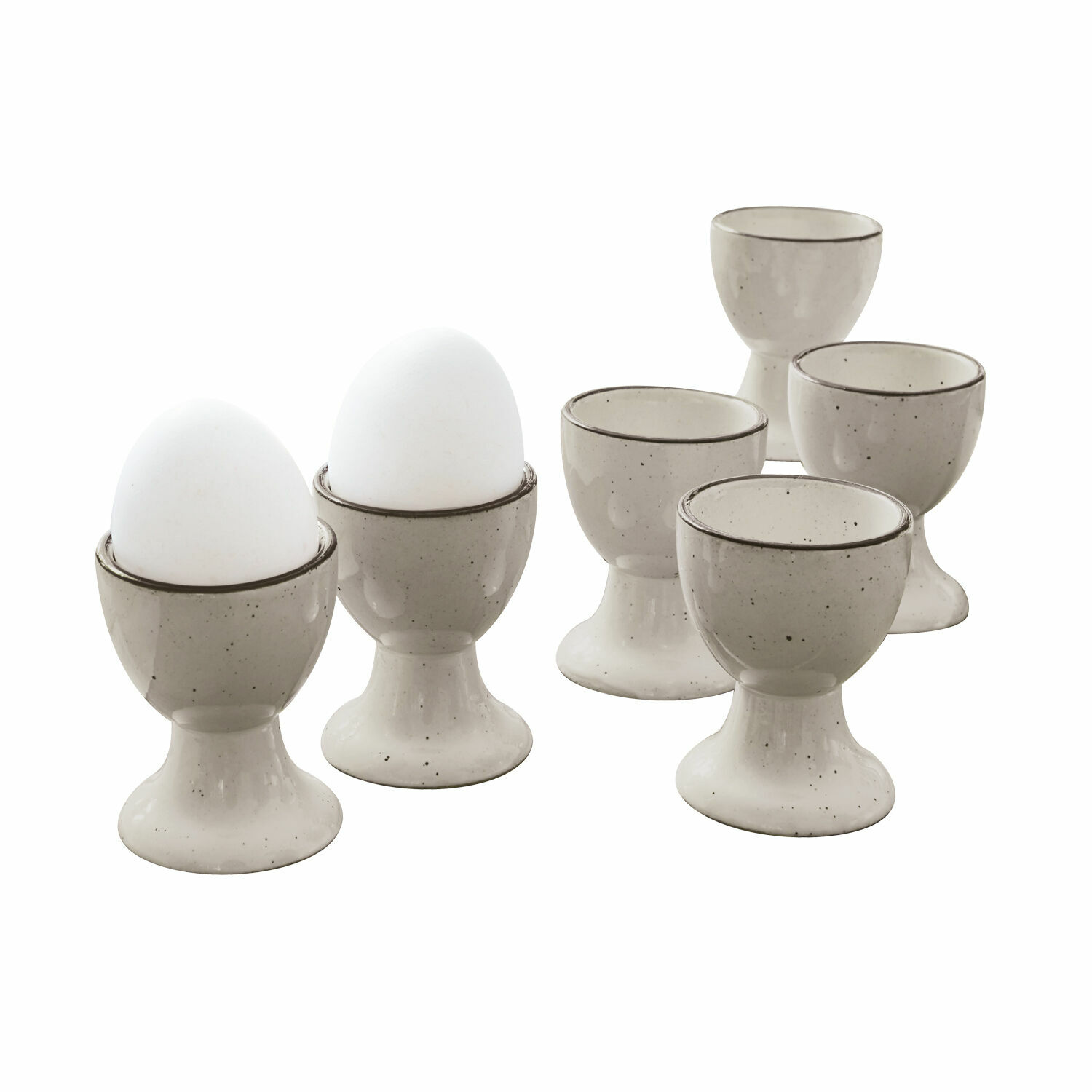 Set de 6 porta huevos de cerámica gris Biarritz para desayuno y cocina moderna