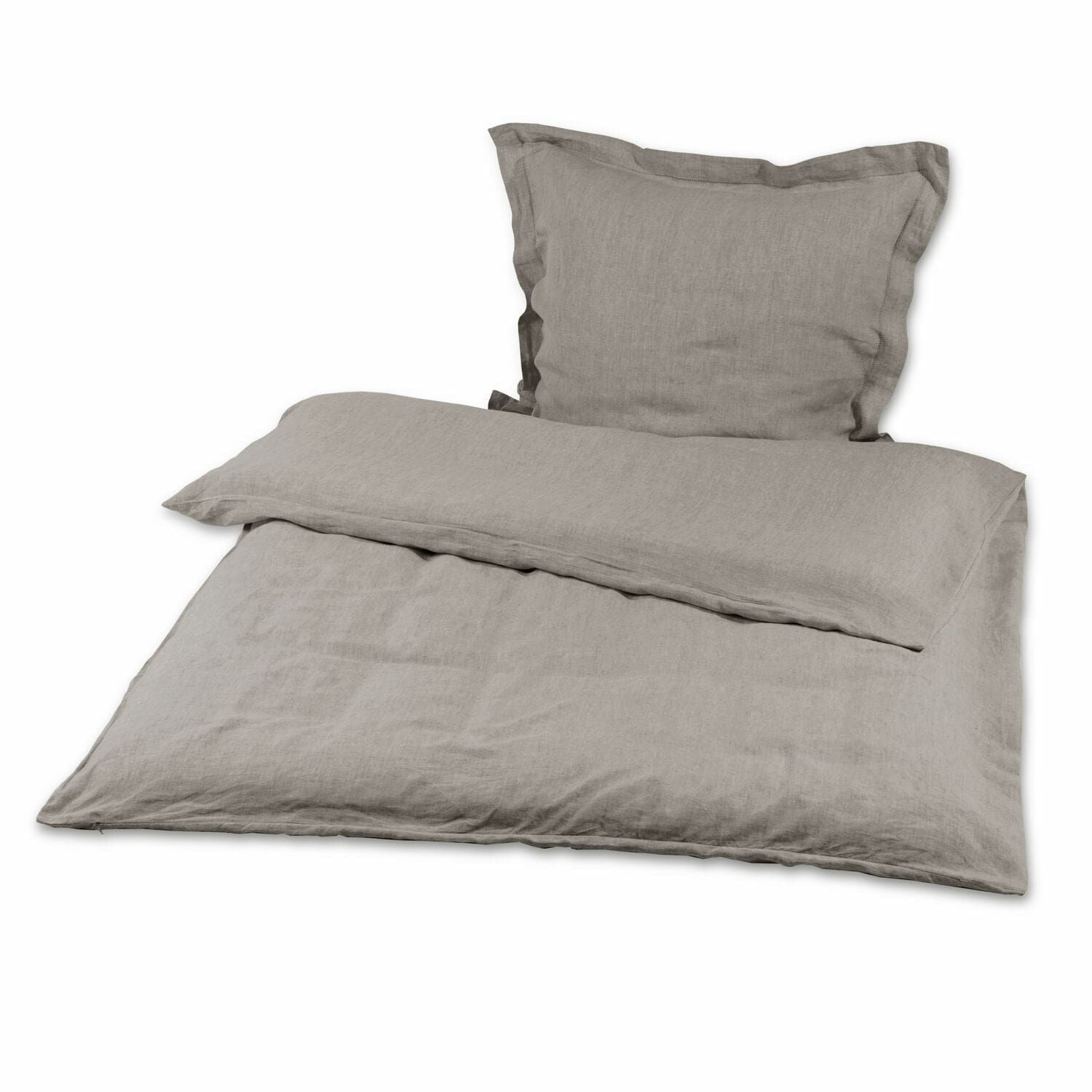 gris Ropa de cama Kilanema en lino gris suave, ideal para un dormitorio cómodo y elegante