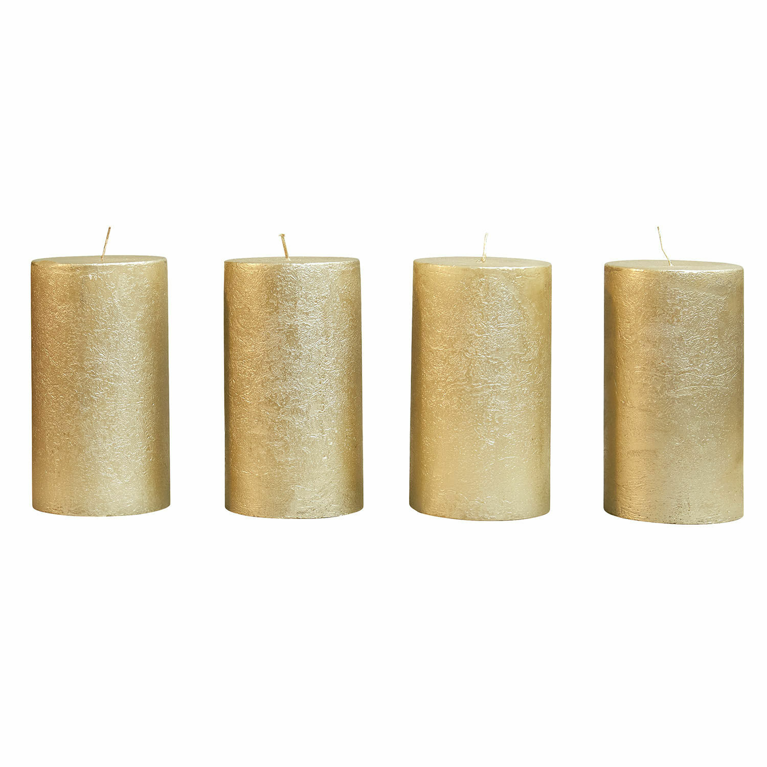 dorado Set de 4 velas doradas Braga con textura, decoración para el hogar, velas decorativas