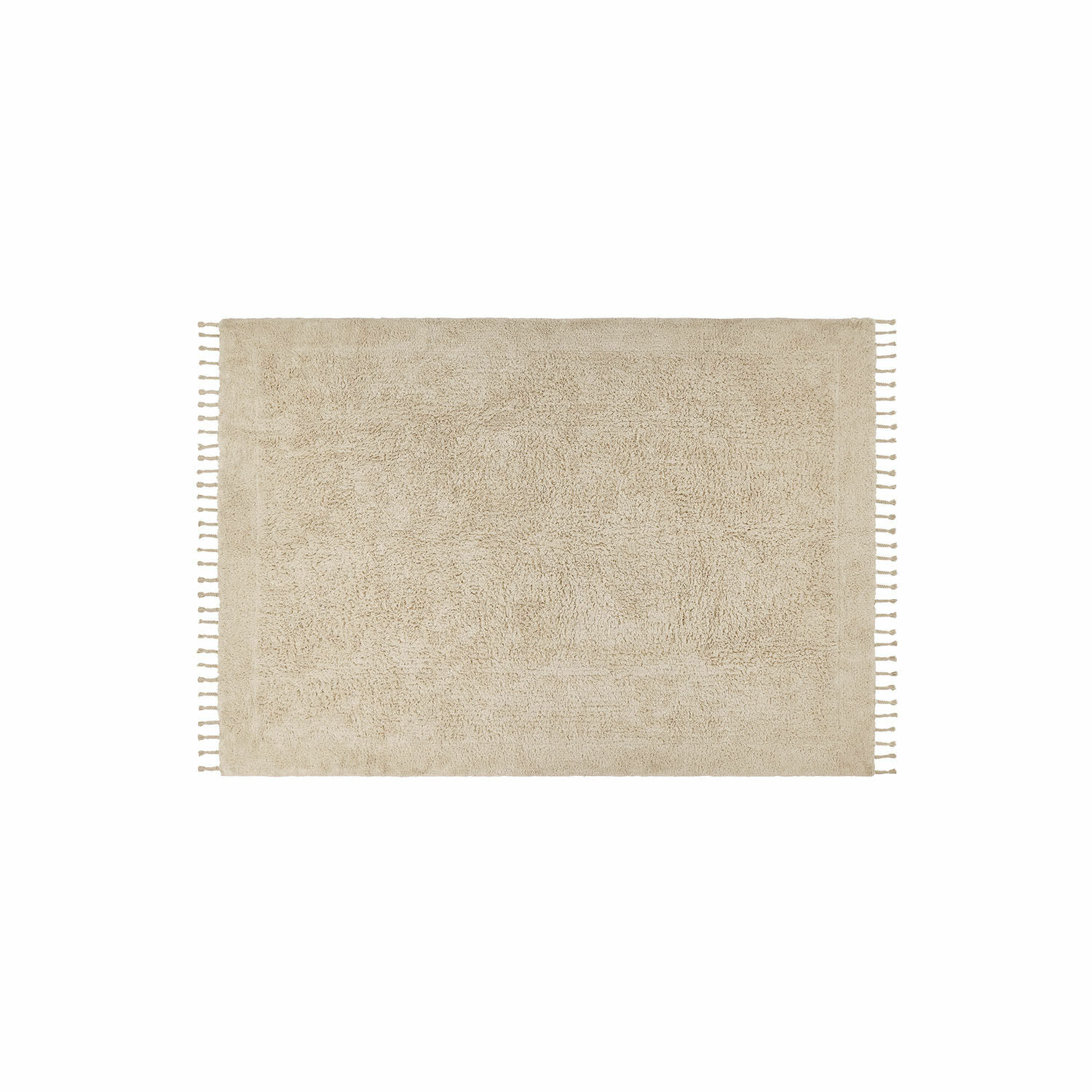 Alfombra Avenagh Alfombra de algodón beige con flecos a los lados, suave y decorativa para interiores