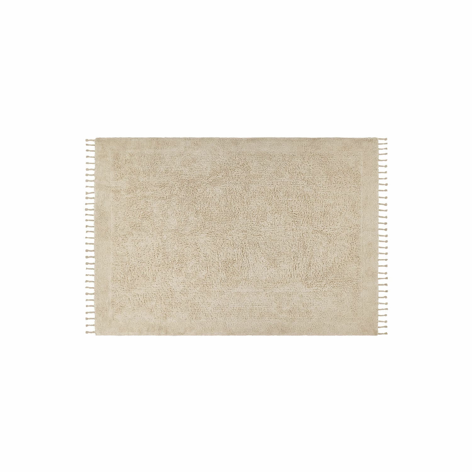 Alfombra Avenagh Alfombra de algodón beige con flecos a los lados, suave y decorativa para interiores