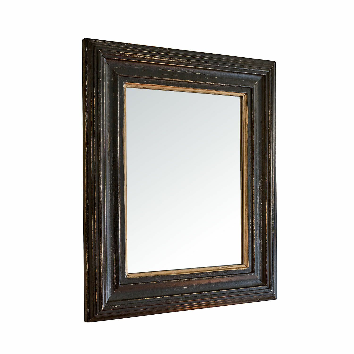 Espejo Valcienne Espejo cuadrado con marco de madera oscura estilo rústico para decoración interior