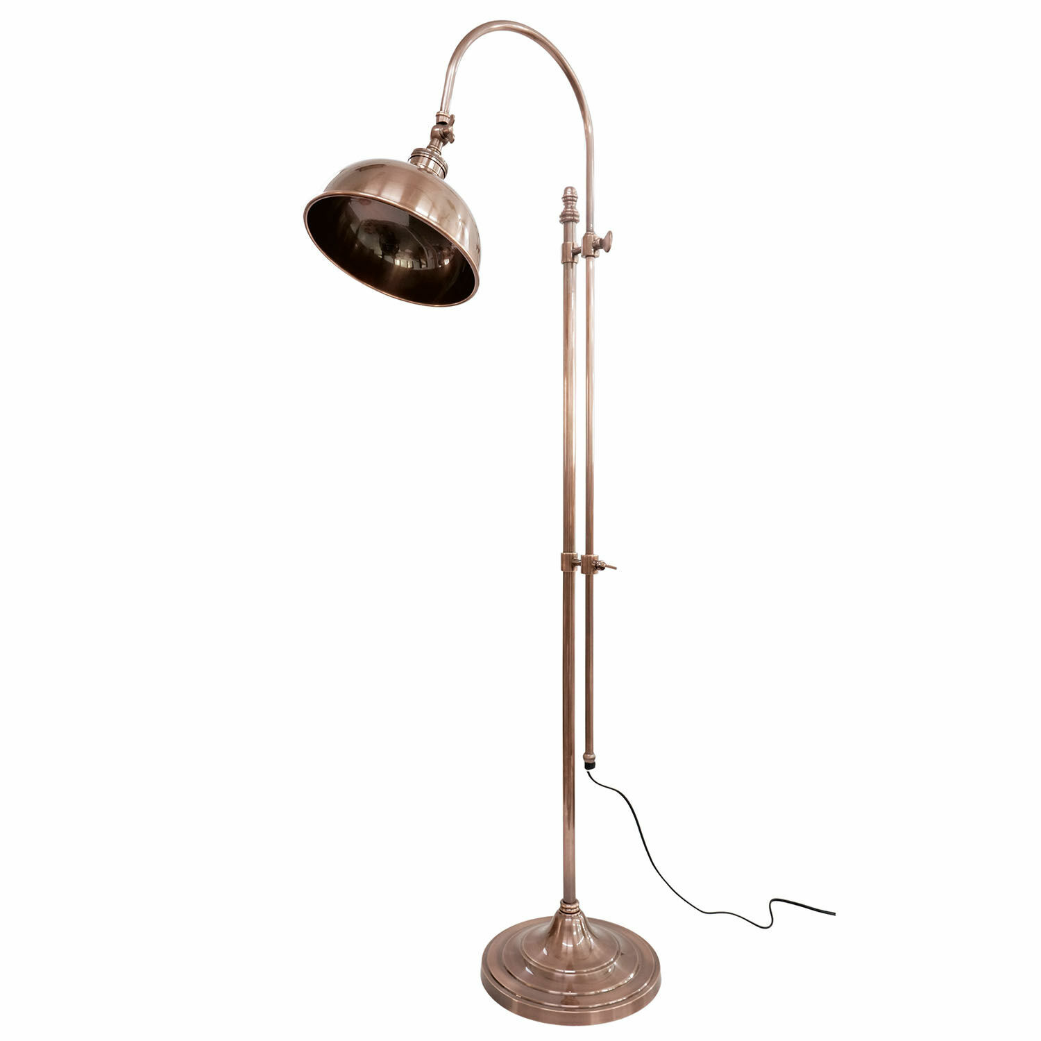 cobre Lámpara de pie Conway de cobre, metal en color cobre, estilo industrial para salón