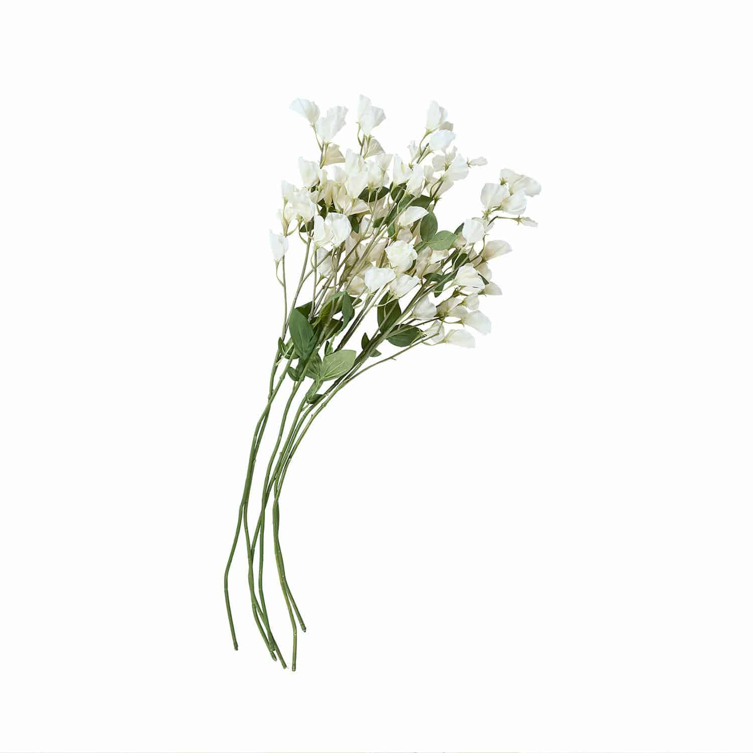 Juego de 6 flores Clavigny Ramo de flores artificiales blancas con tallos verdes para decoración interior