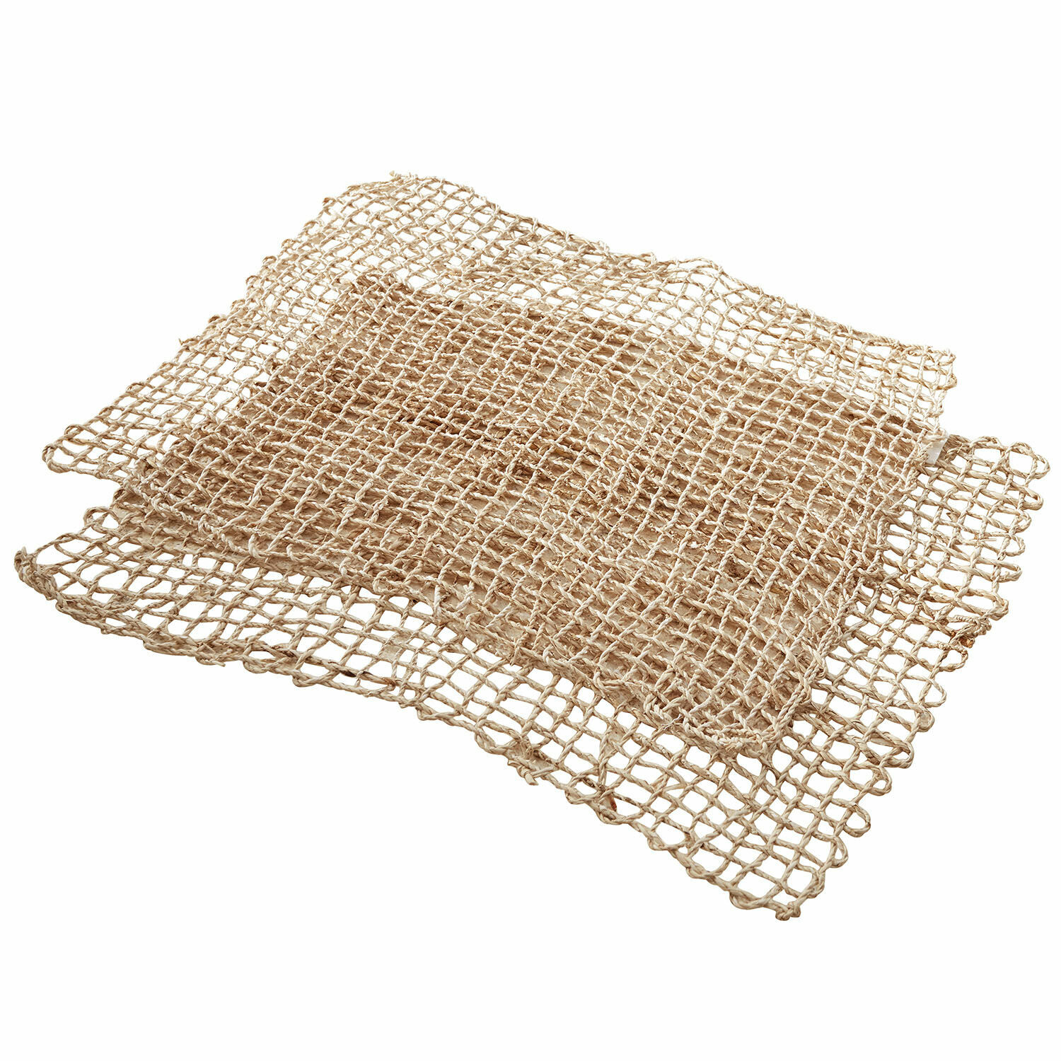 Set de 2 manteles individuales Xaintieux Manteles individuales decorativos de yute beige natural con estructura de malla para interiores