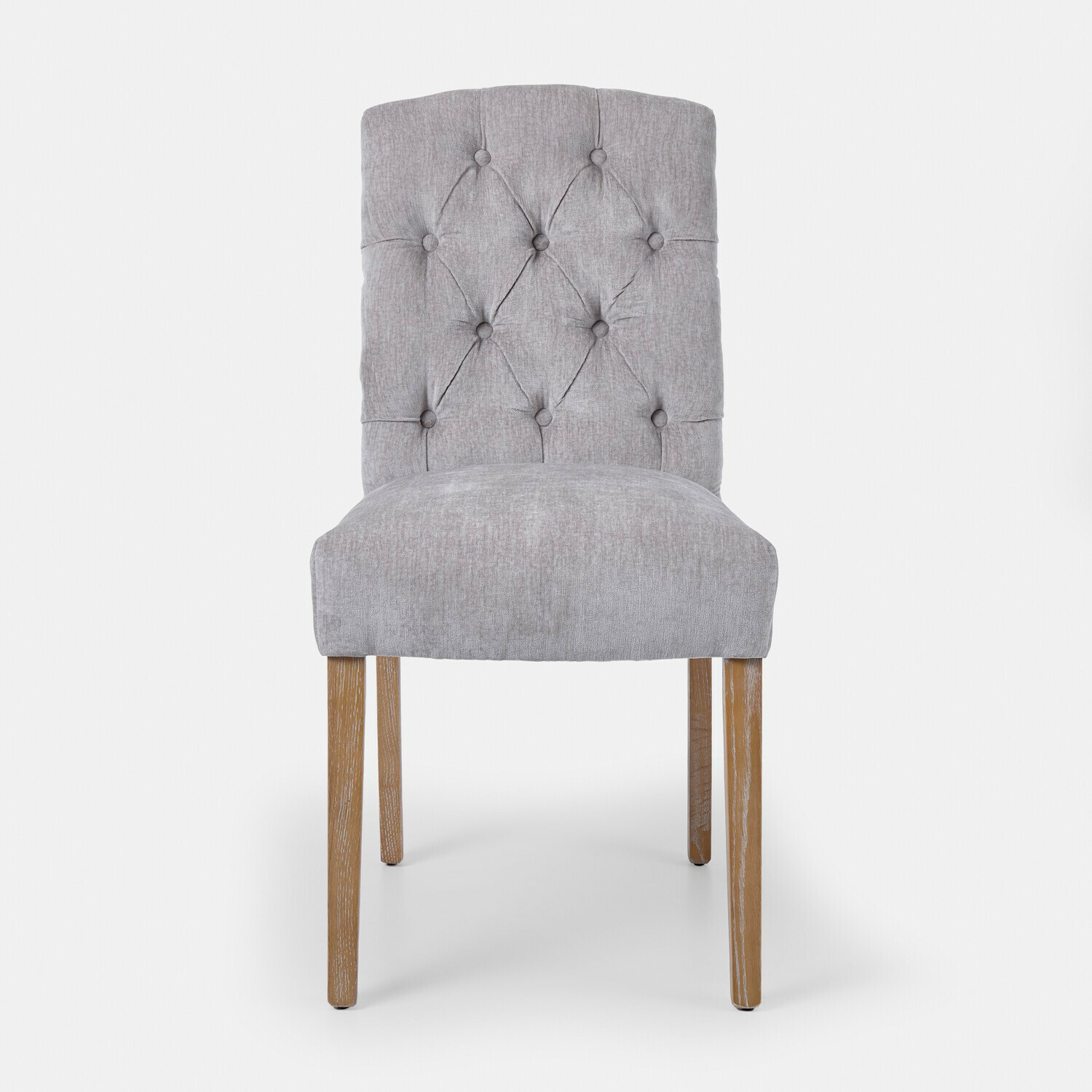gris Silla Fulden gris tapizada con patas de madera, cómoda y elegante para comedor