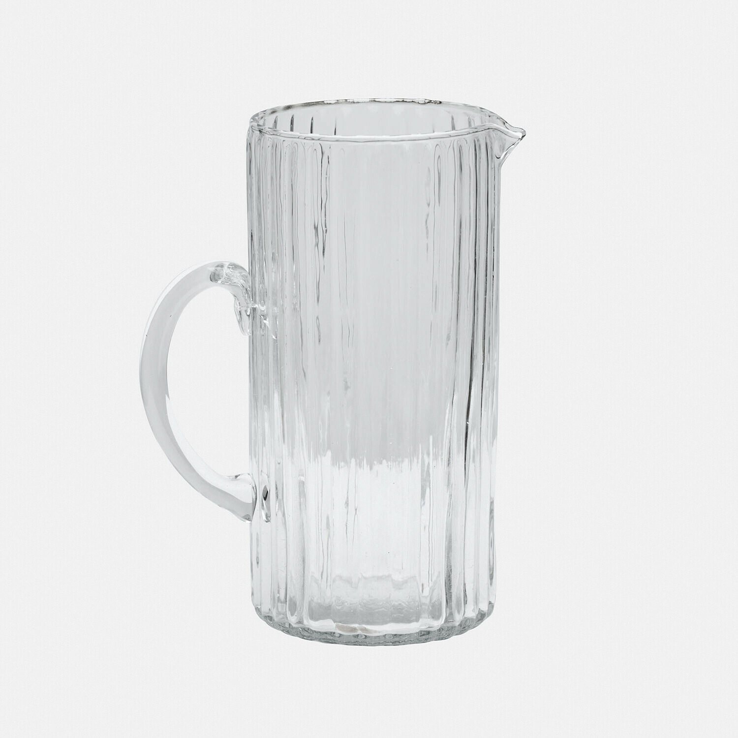 Jarra Solerón Jarra de vidrio transparente con asa y superficie acanalada para servir bebidas