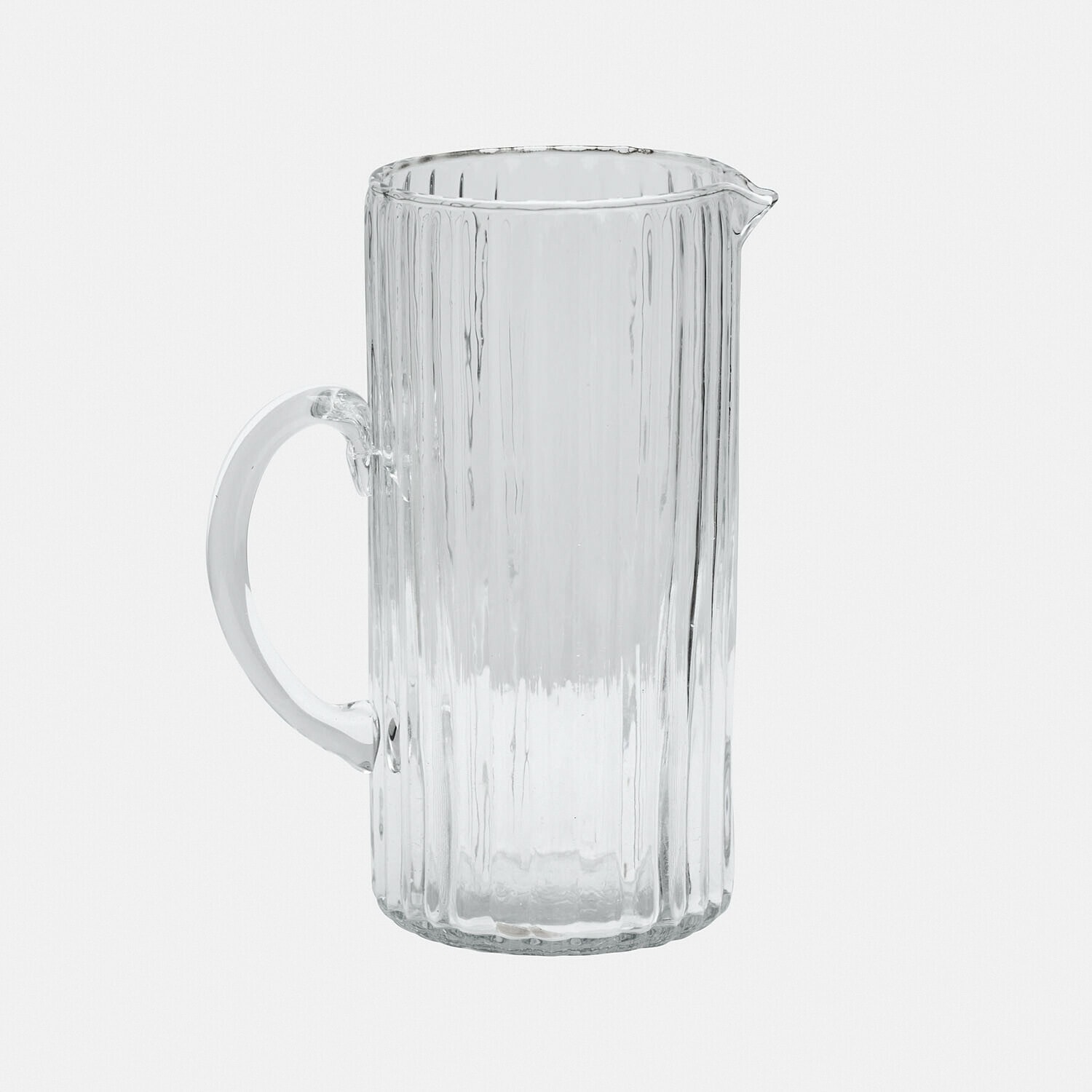 Jarra Solerón Jarra de vidrio transparente con asa y superficie acanalada para servir bebidas