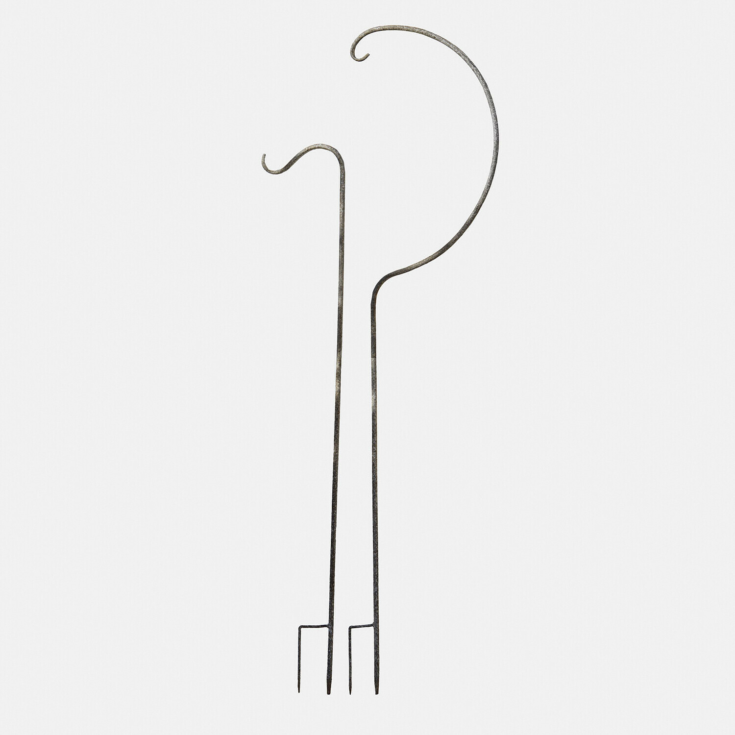Set de 2 estacas de jardín Omirah Conjunto de dos ganchos de jardín de metal negro para colgar plantas y decoraciones