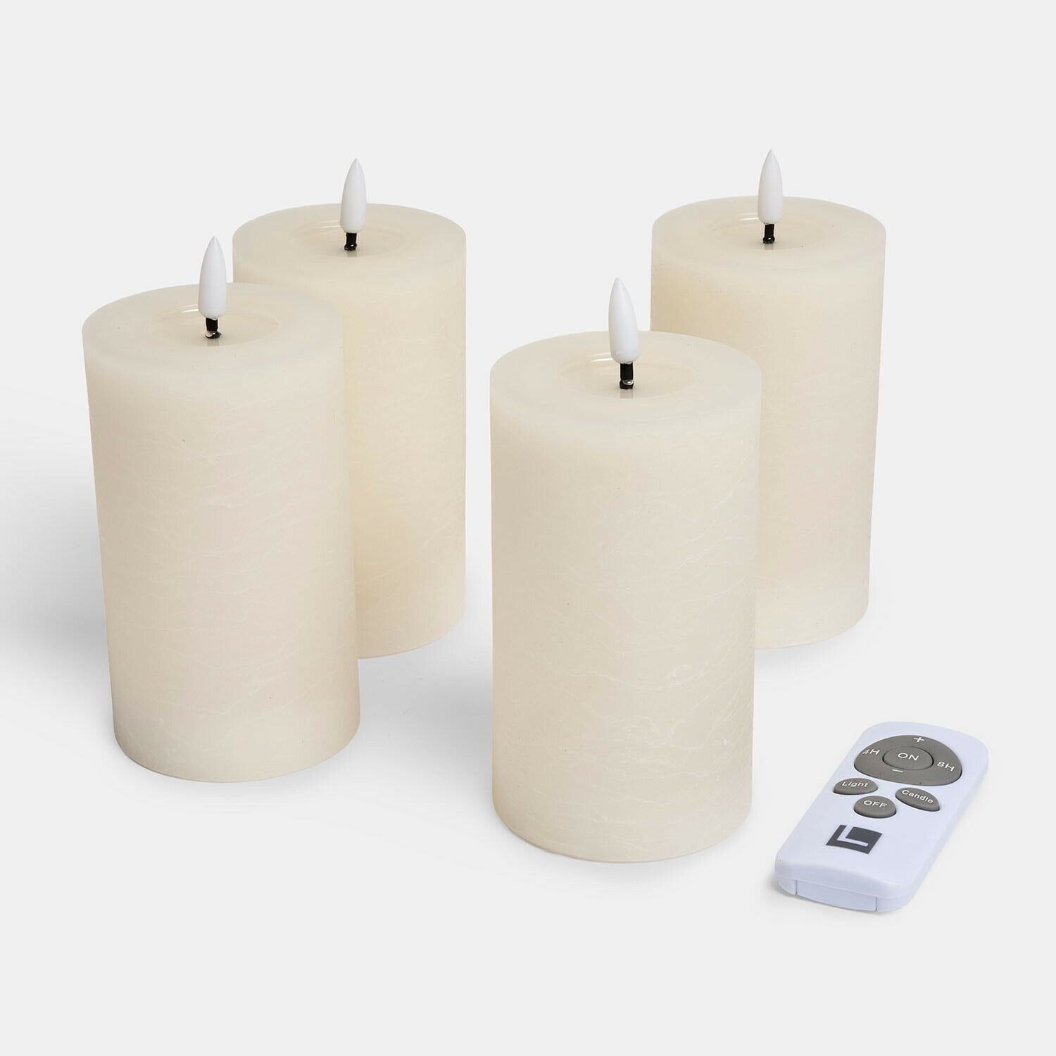 Set de 4 velas LED cilíndricas Rimfalla