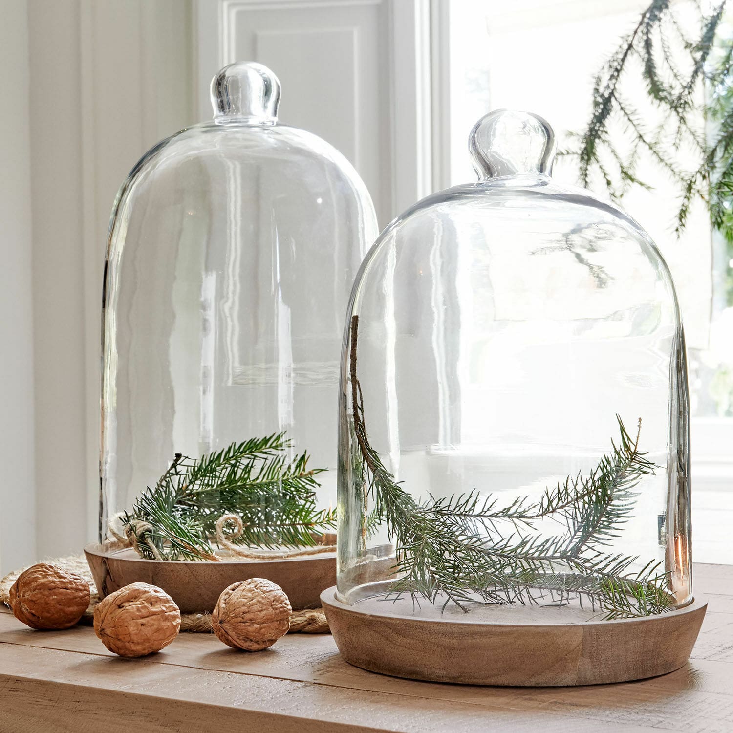 Set de 2 campanas de cristal con plato New Hampshire