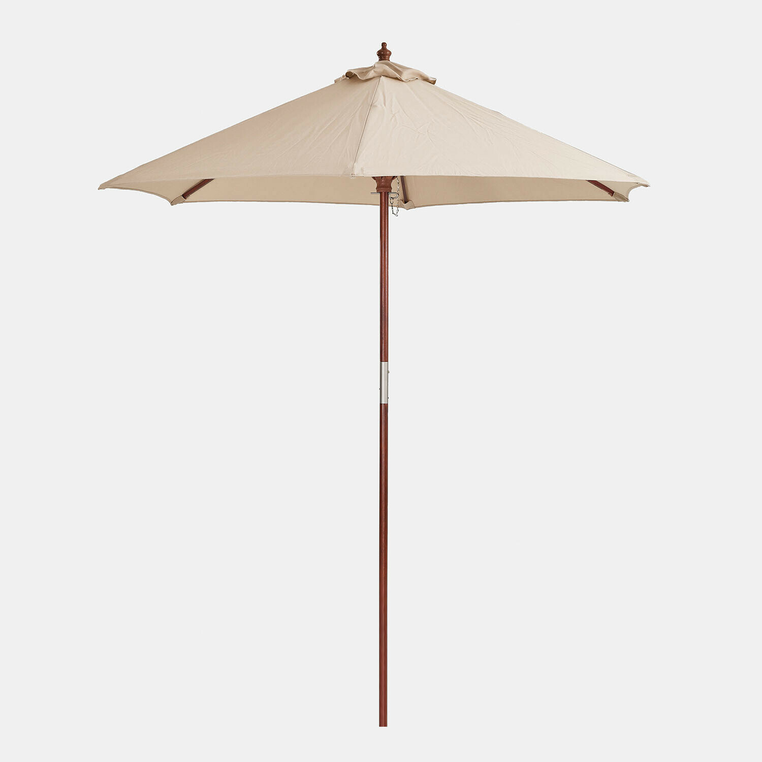Sombrilla Enfield Sombrilla de jardín beige con mástil de madera, protección solar para terraza y jardín