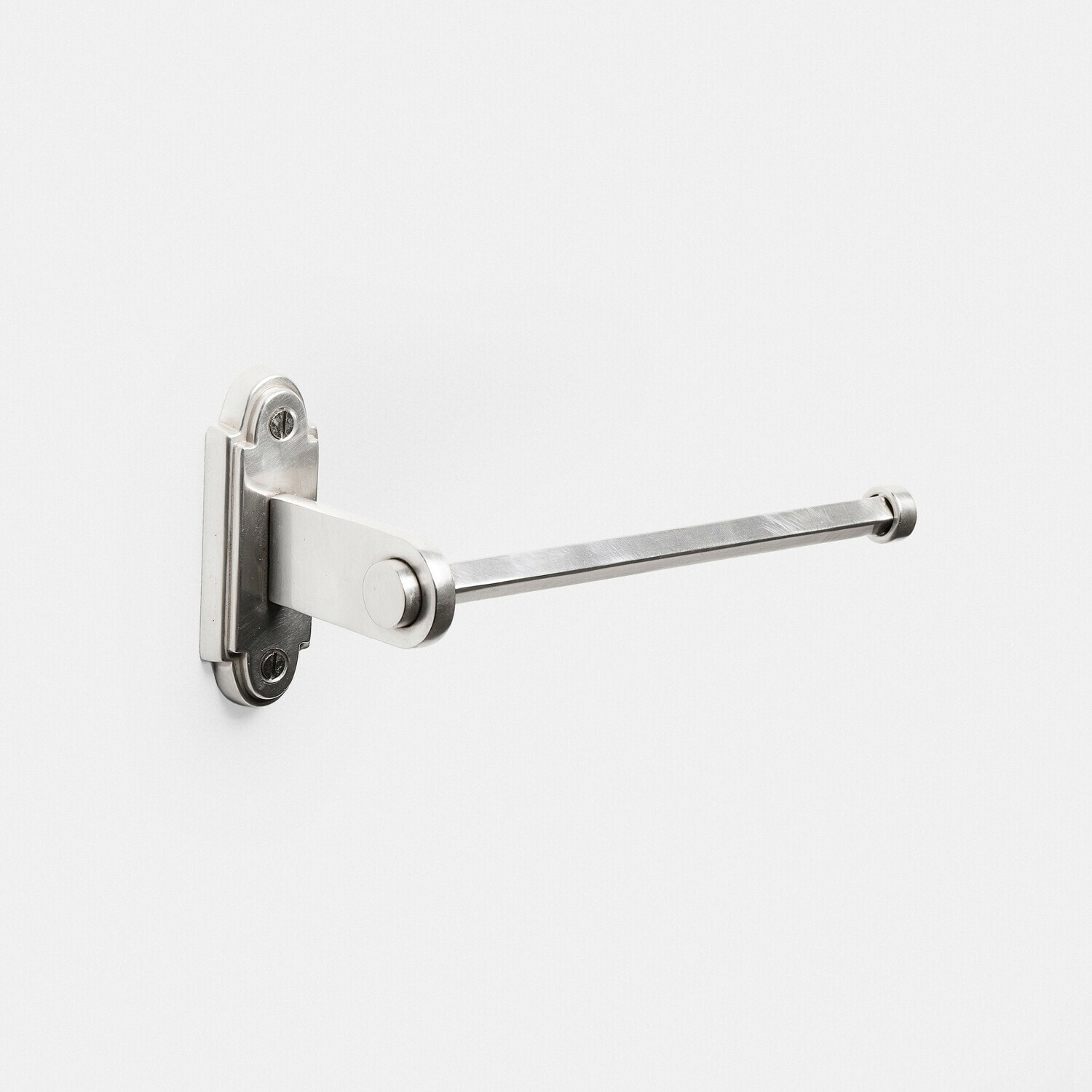 Soporte de toalla de metal plateado, diseño sencillo y moderno para baño funcional