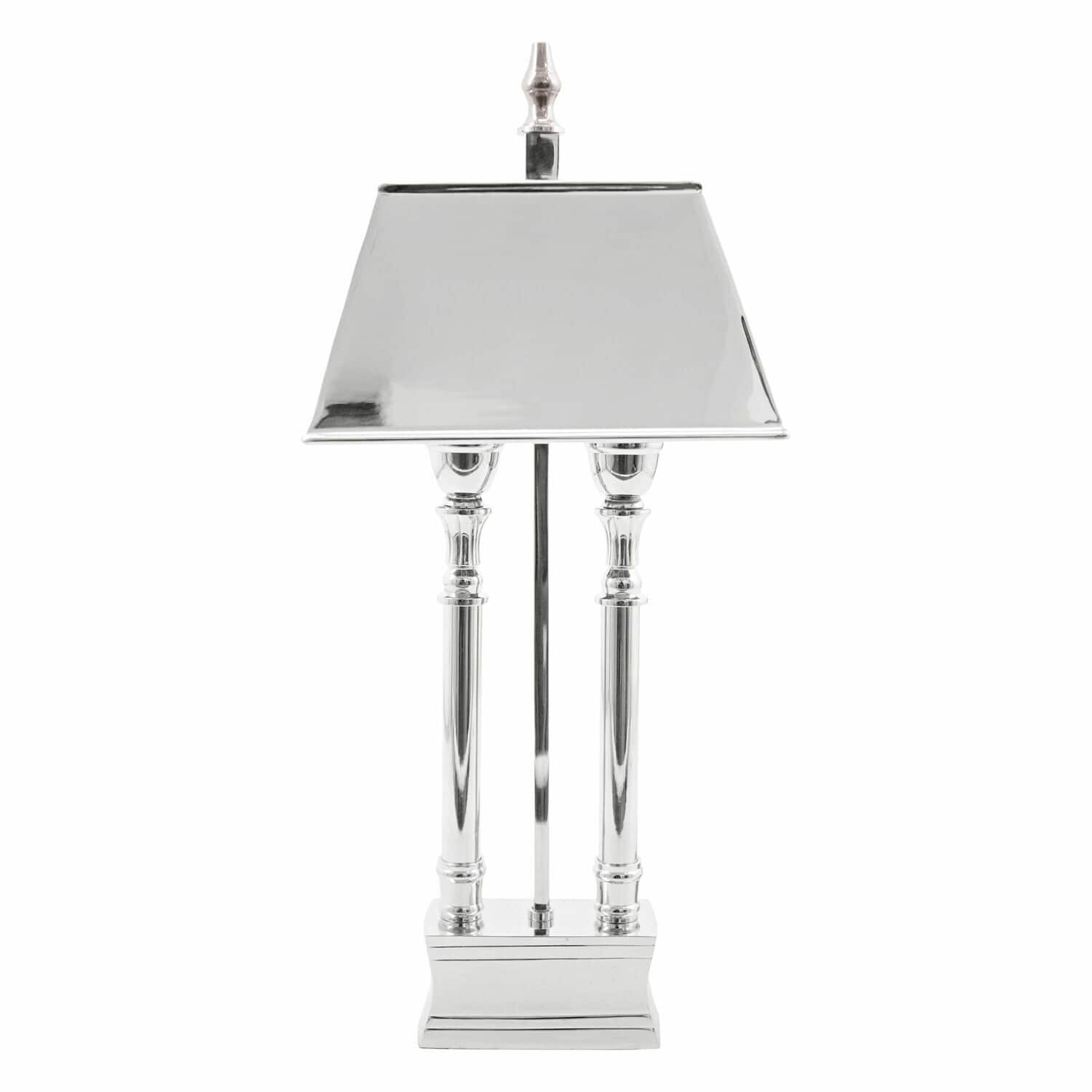 Lámpara de mesa Pantin Lámpara de mesa elegante de metal plateado, diseño moderno para salón o despacho
