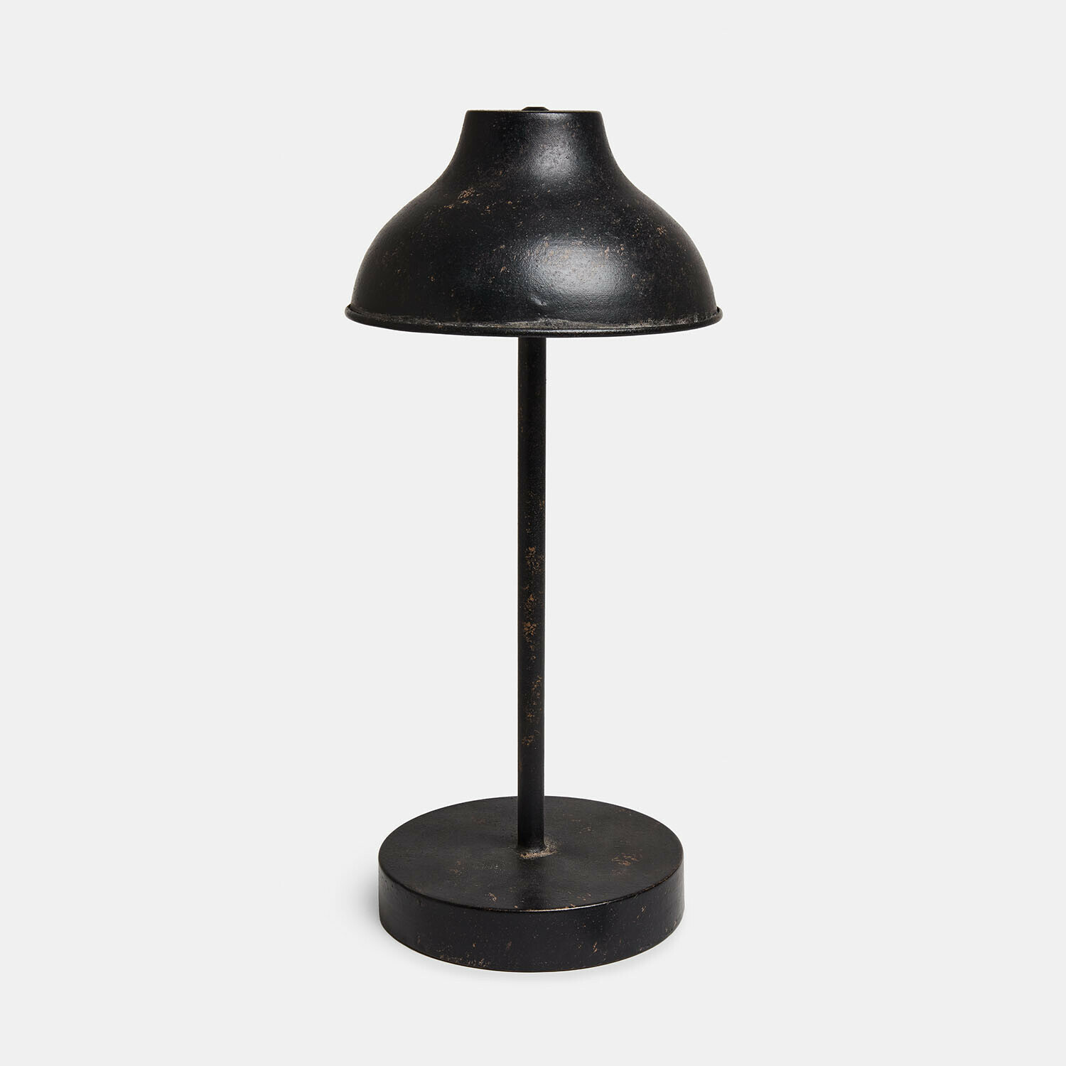 Lámpara de mesa LED recargable Henvique Lámpara de mesa negra de metal con base redonda y pantalla vintage para iluminación interior