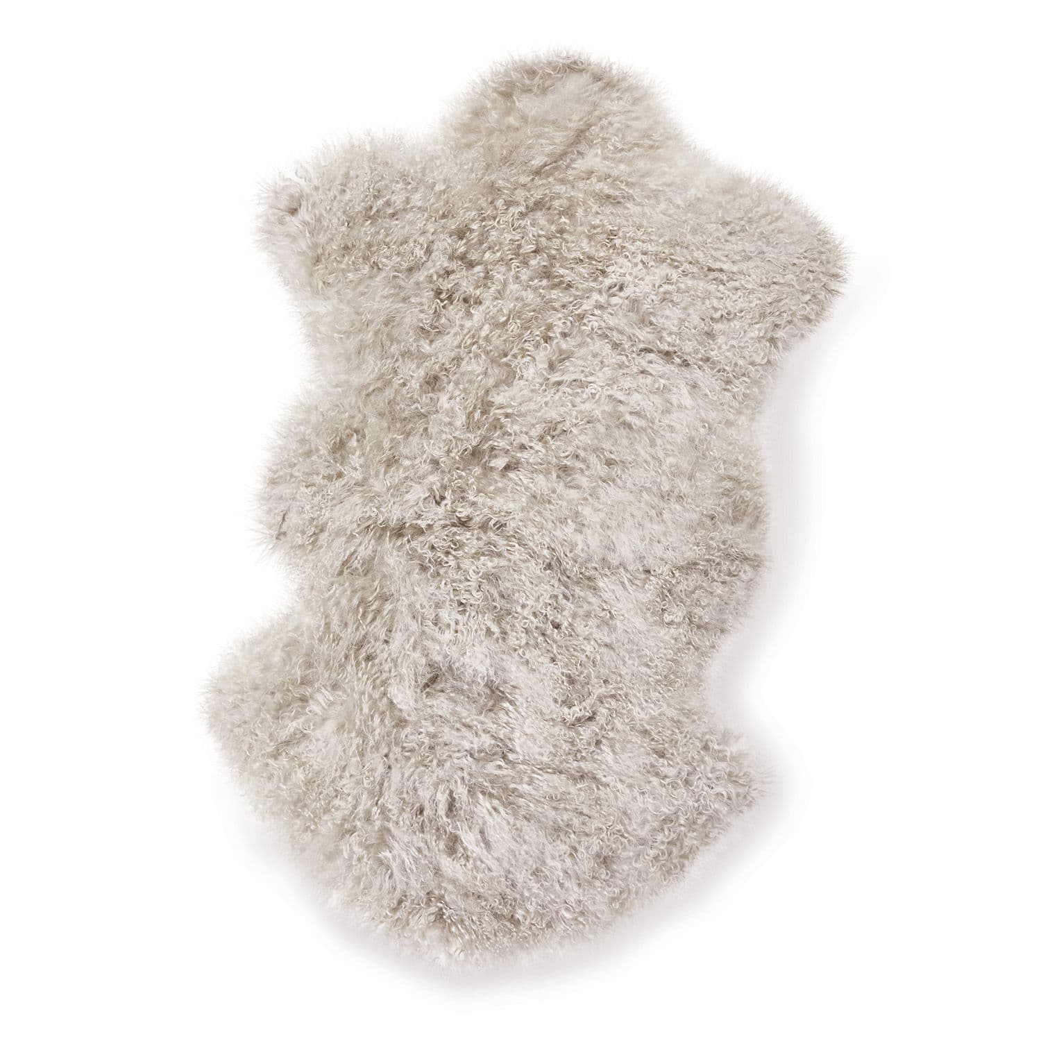 Piel de cordero Gad Alfombra suave gris de lana natural de oveja con textura rizada para decoración interior