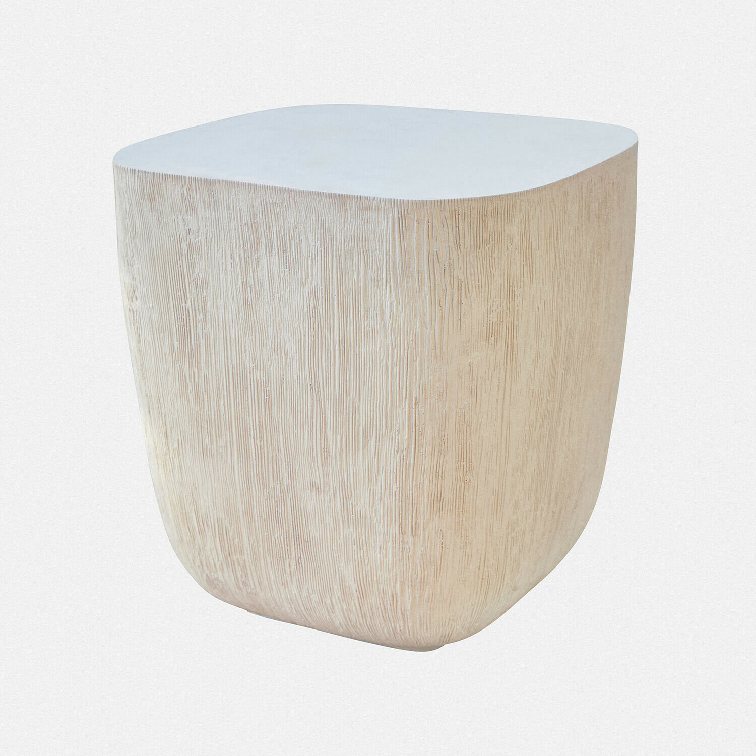 Mesa auxiliar Nélomiane Mesa auxiliar cuadrada de madera clara con textura natural, mueble moderno para salón
