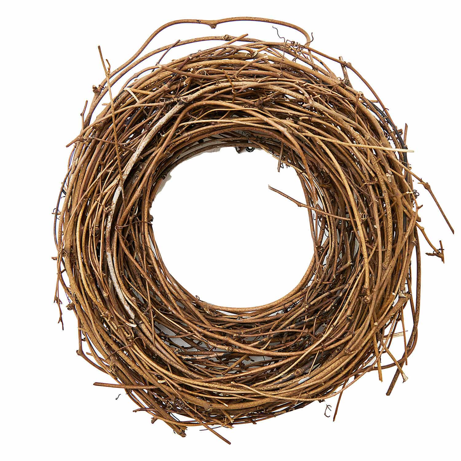 Corona Islene Corona decorativa de ramas naturales marrones, adorno rústico para pared o puerta
