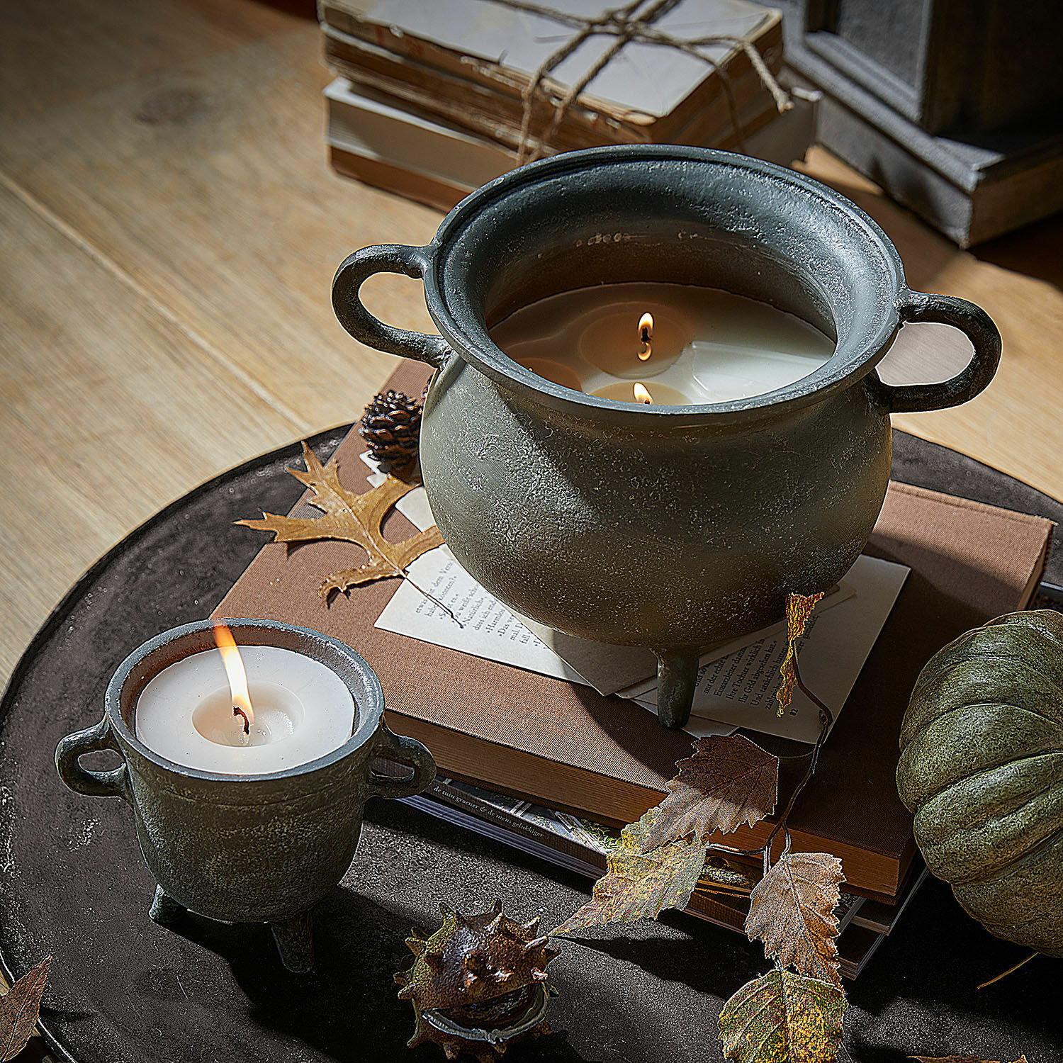 Set de 2 portavelas con velas Lavignoux