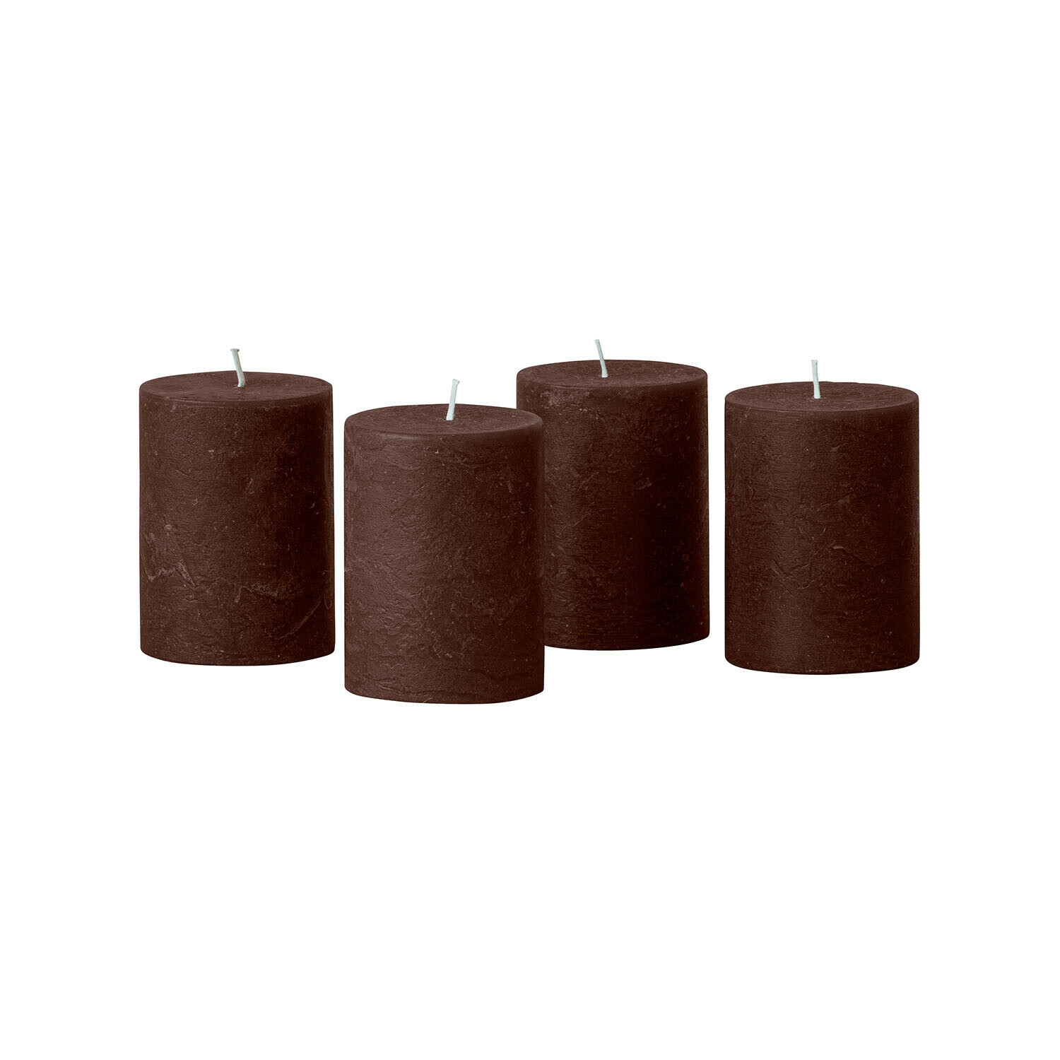 marrón oscuro Set de 4 velas Virrans color marrón oscuro, velas decorativas cilíndricas para hogar