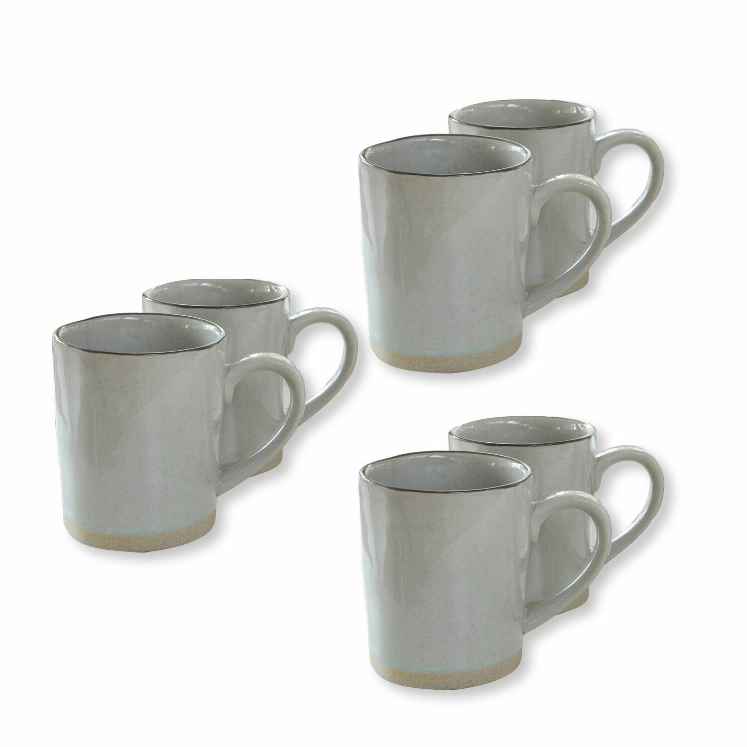 gris Set de 6 tazas de cerámica gris Biarritz con diseño sencillo para uso diario