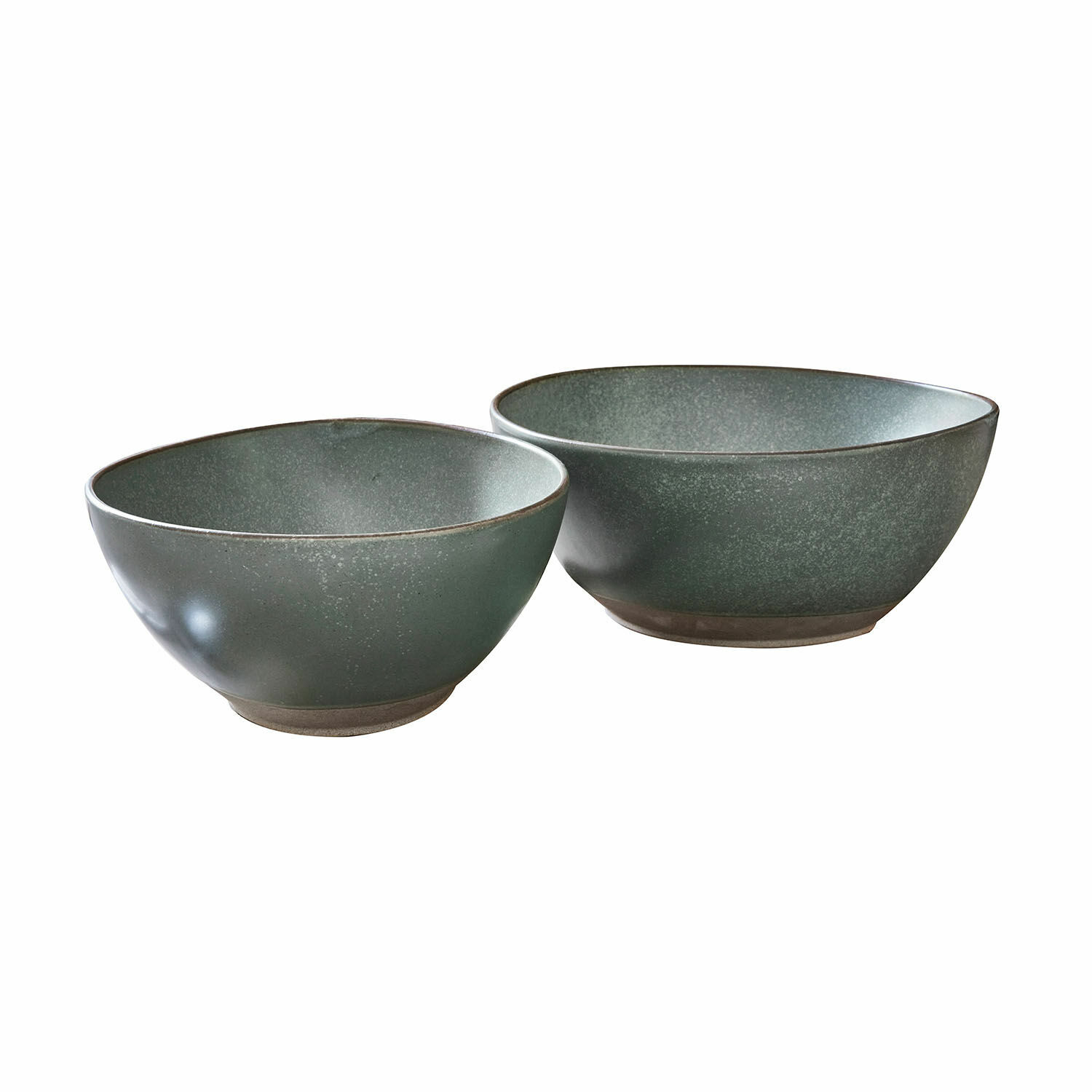 turquesa/marrón Set de 2 ensaladeras Biarritz de cerámica en turquesa y marrón para ensaladas y decoración
