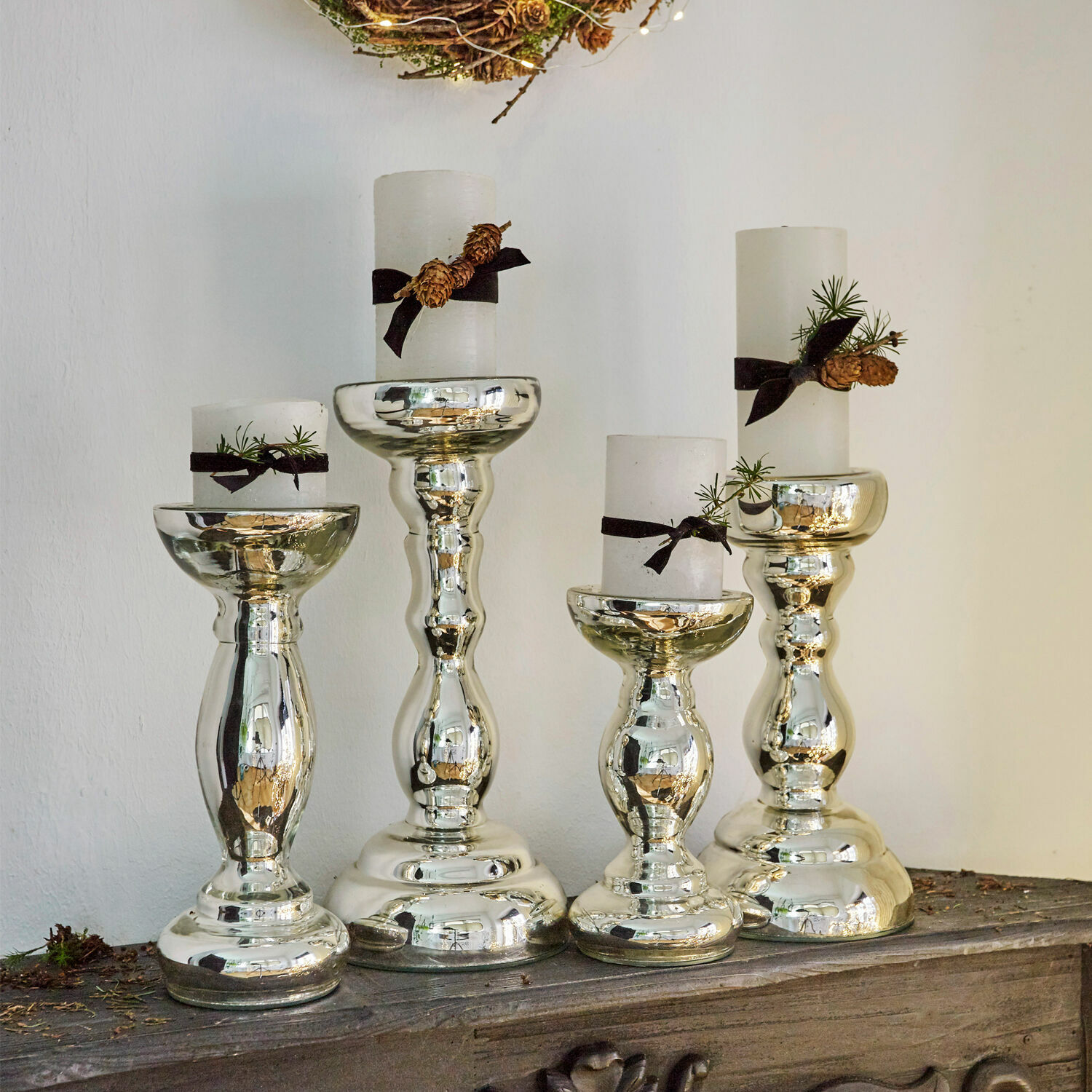 Juego de 4 candelabros Aajun