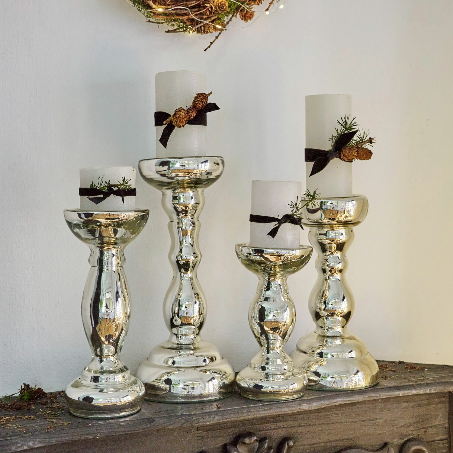 Juego de 4 candelabros Aajun