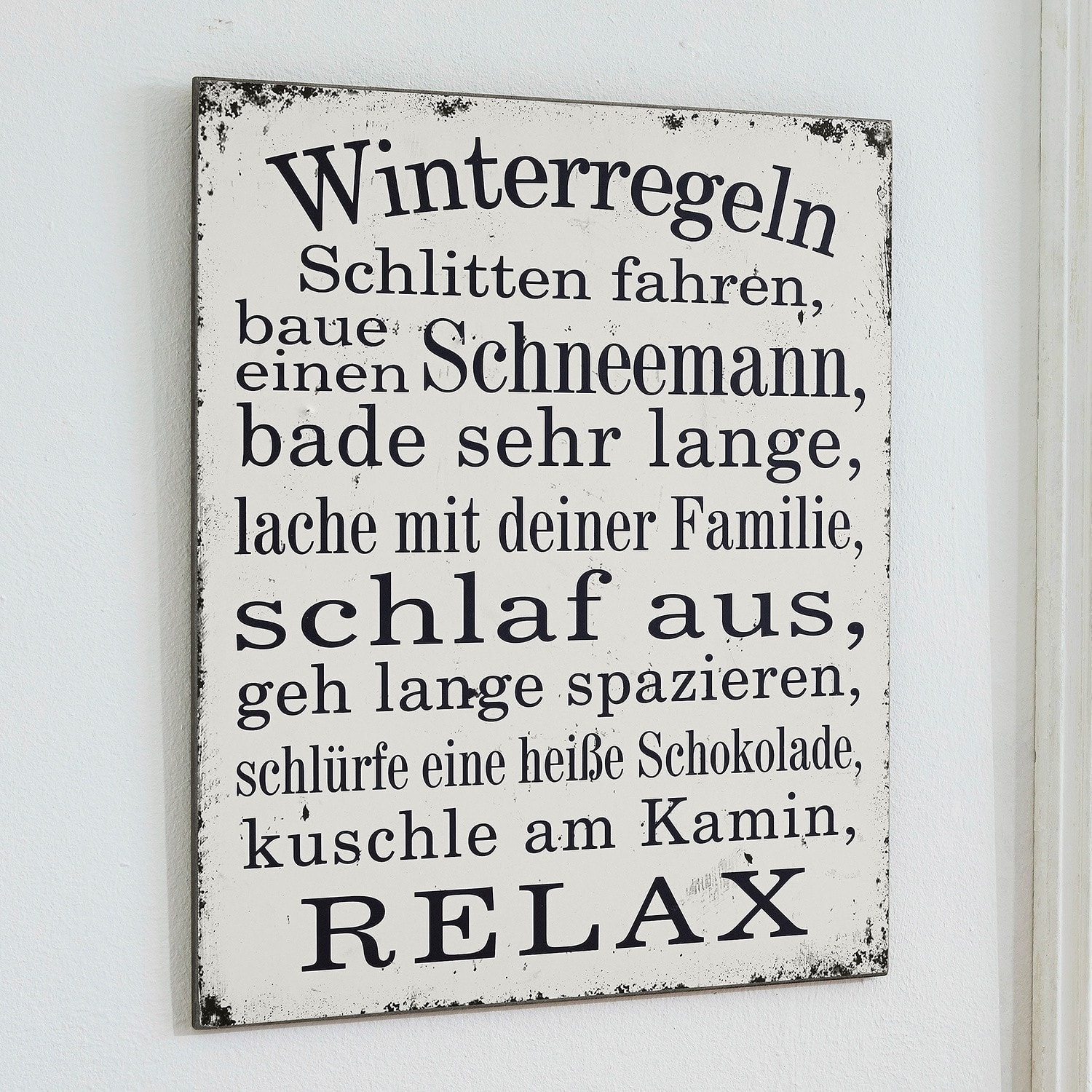 Tablero decorativo Winterregeln