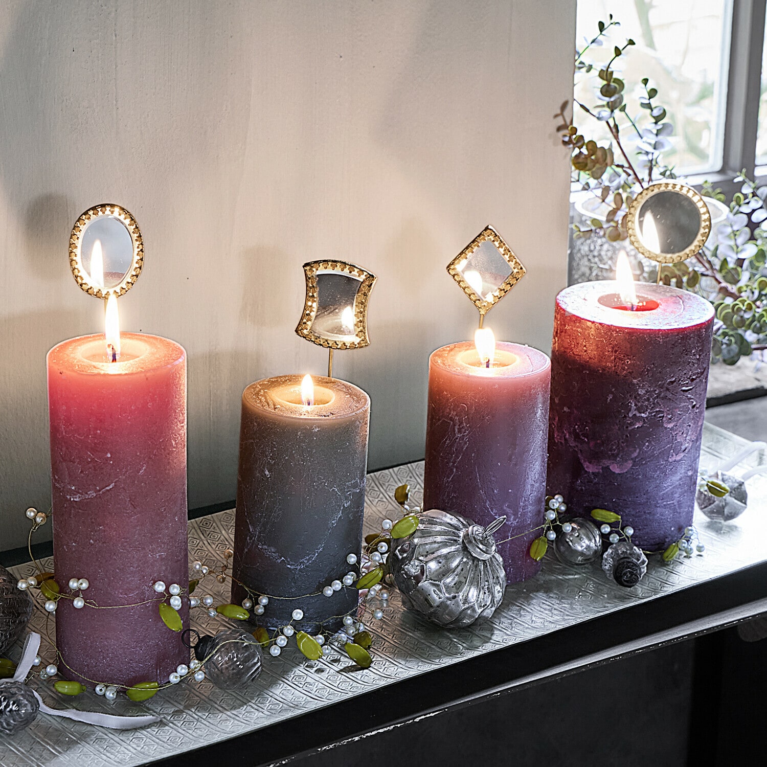 Set de 4 pines para velas Isadorra Set de 4 pines para velas Isadorra