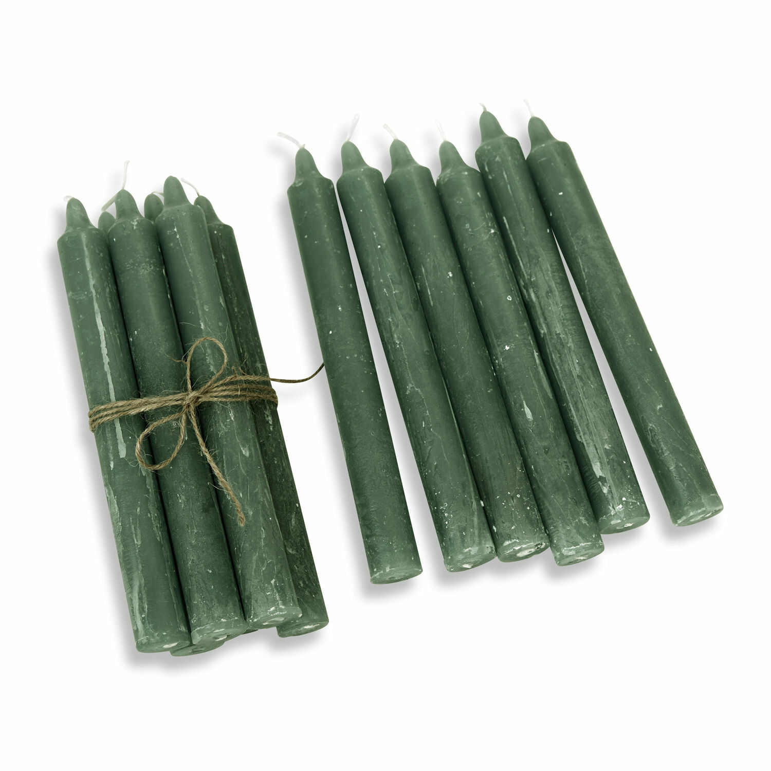 verde Set de 12 velas verdes Bauceau de cera, decoración y luz ambiental para el hogar