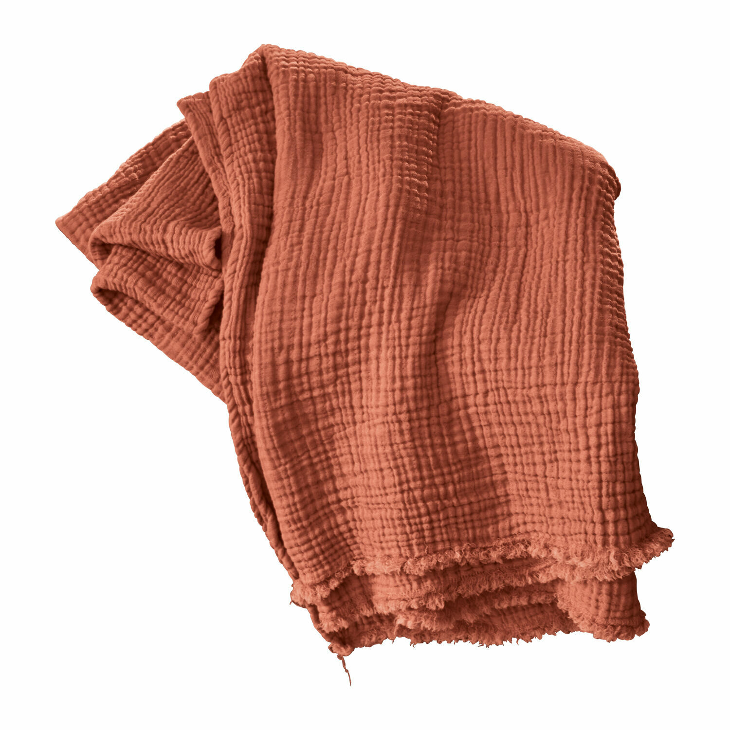 A cuadros Altoona Manta naranja de algodón suave con textura cuadriculada, perfecta para decoración y confort en casa