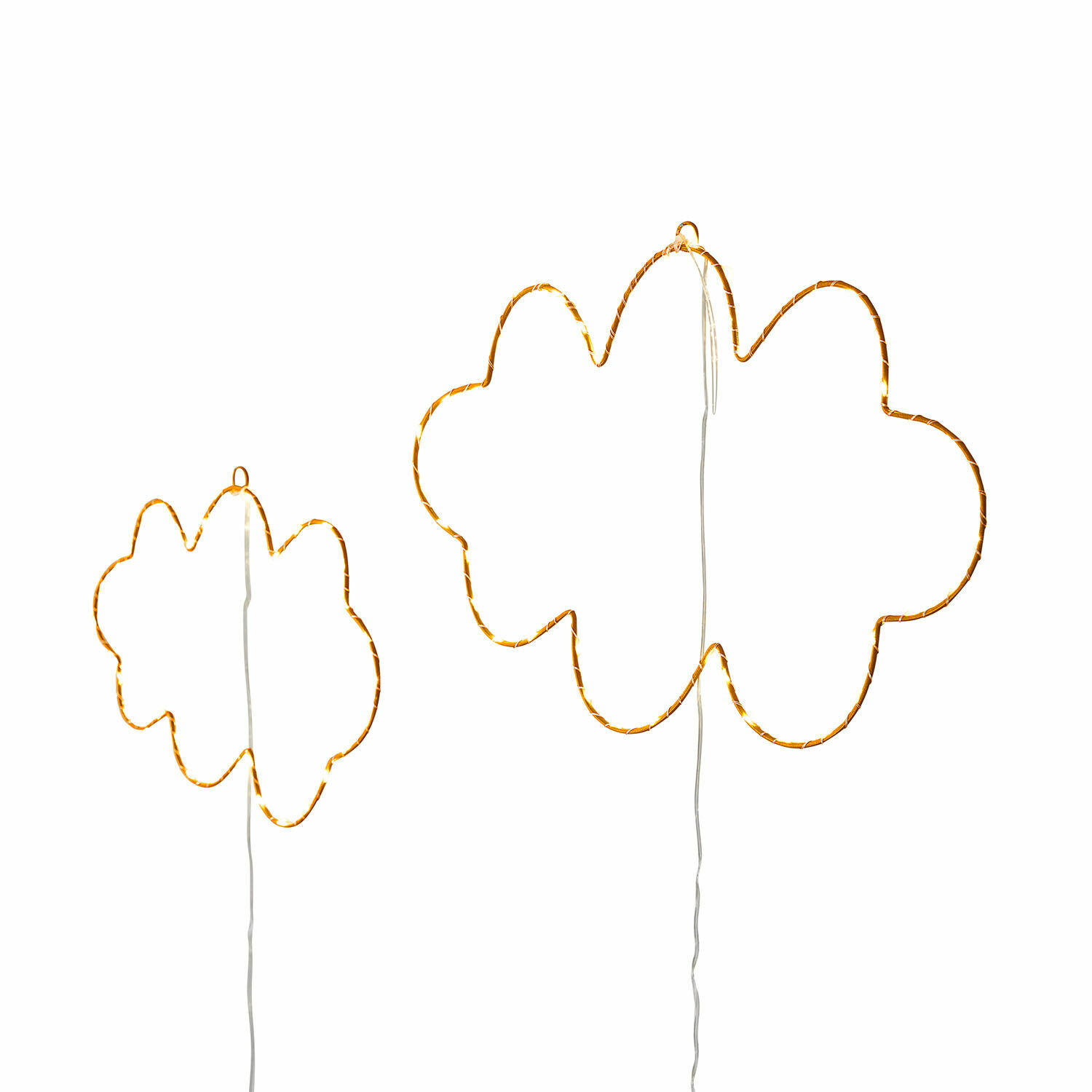 Set de 2 objetos decorativos con LED Elenar Guirnaldas LED con forma de nubes y luz cálida, perfectas para decoración interior y navideña