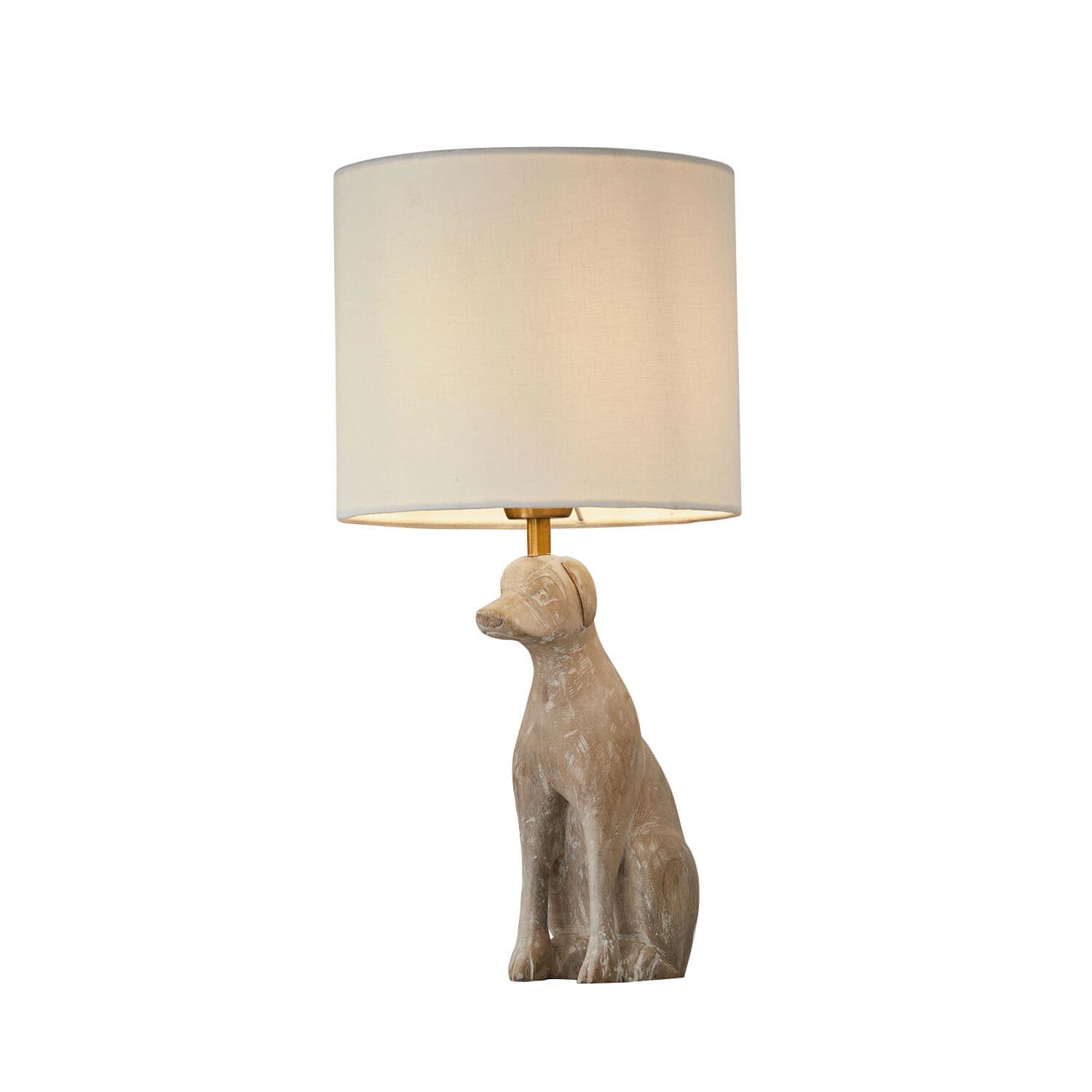 Lámpara de mesa Calvix Lámpara de mesa con base beige en forma de perro y pantalla crema, decoración para el hogar