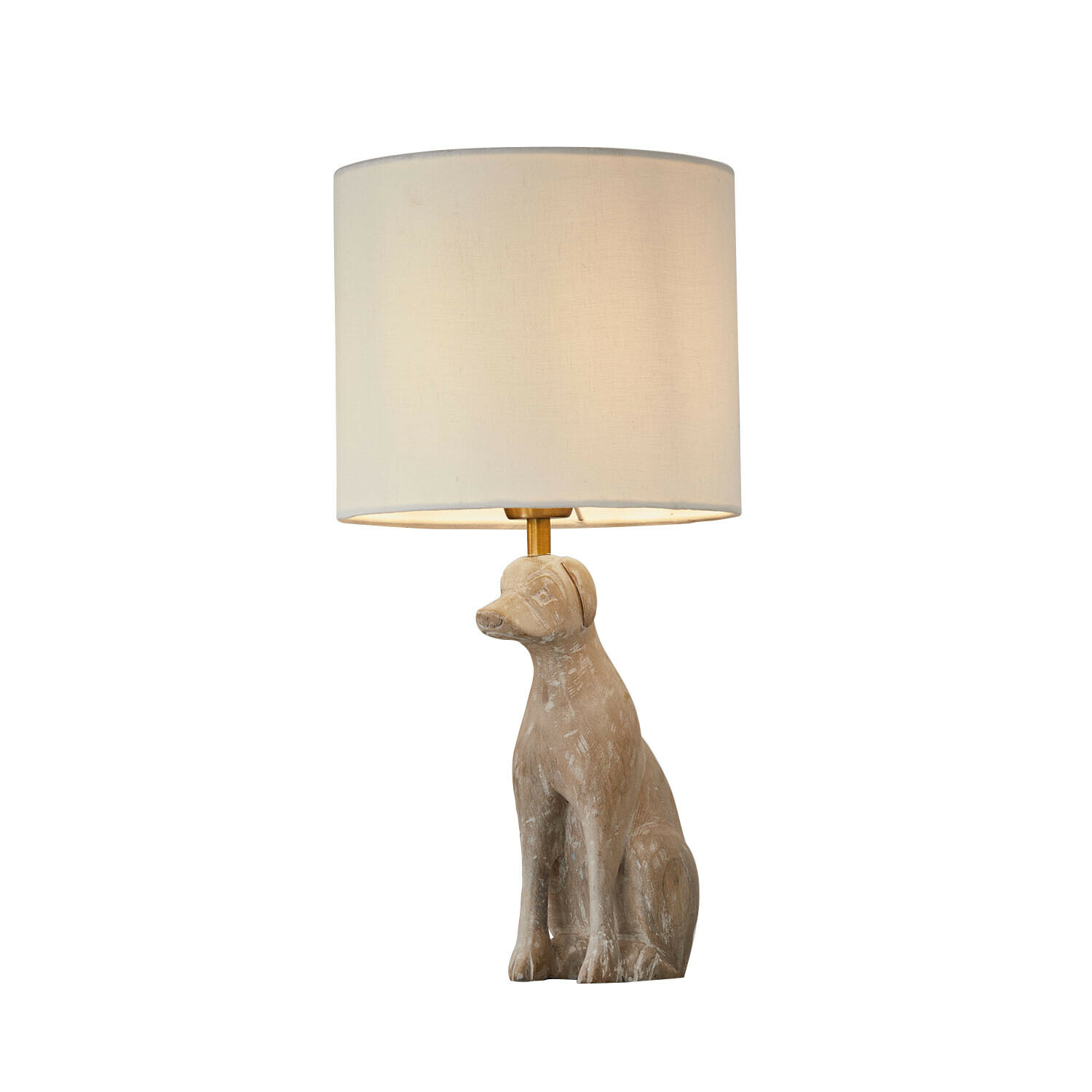 Lámpara de mesa Calvix Lámpara de mesa con base beige en forma de perro y pantalla crema, decoración para el hogar