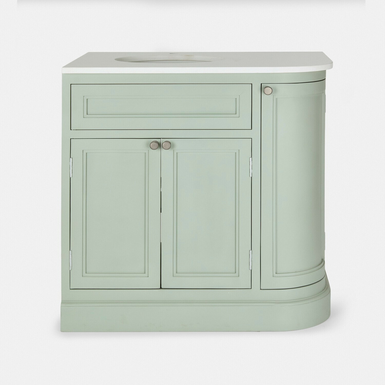 Mueble de baño Léonvelle Mueble de baño de madera verde con encimera blanca y espacio para lavabo, estilo clásico