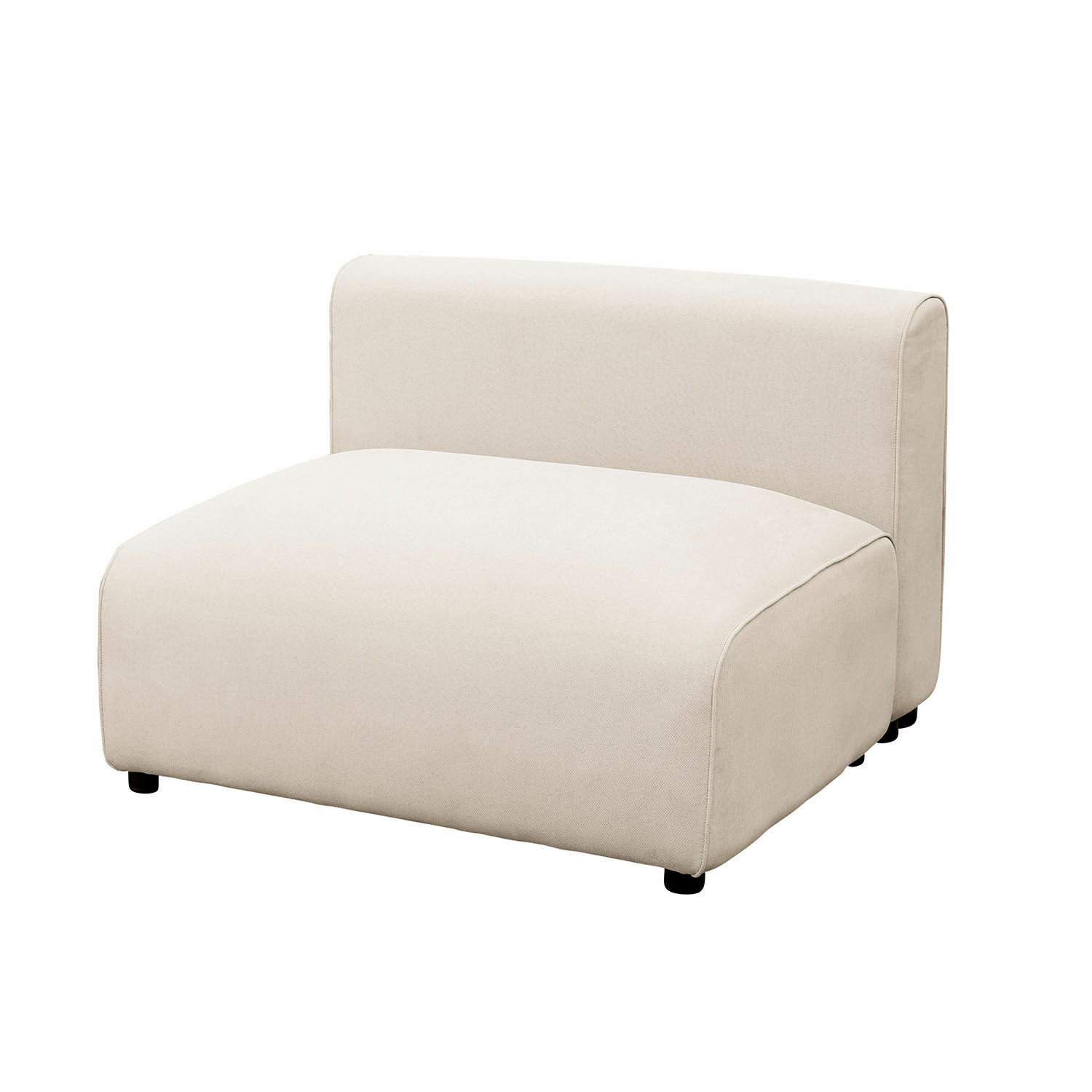 Módulo de sofá crema de tela, mueble moderno para sala de estar