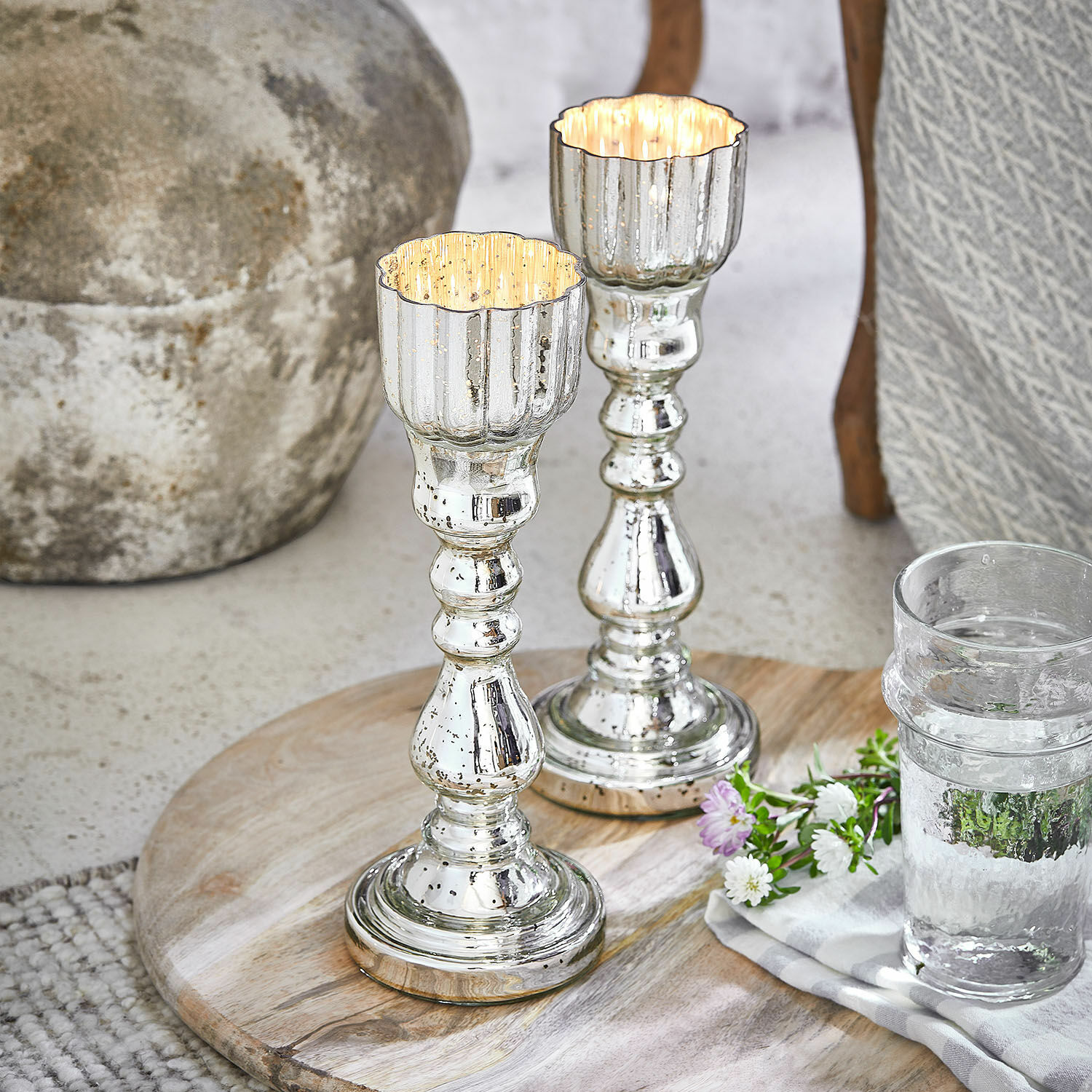 Set de 2 candeleros Velanor