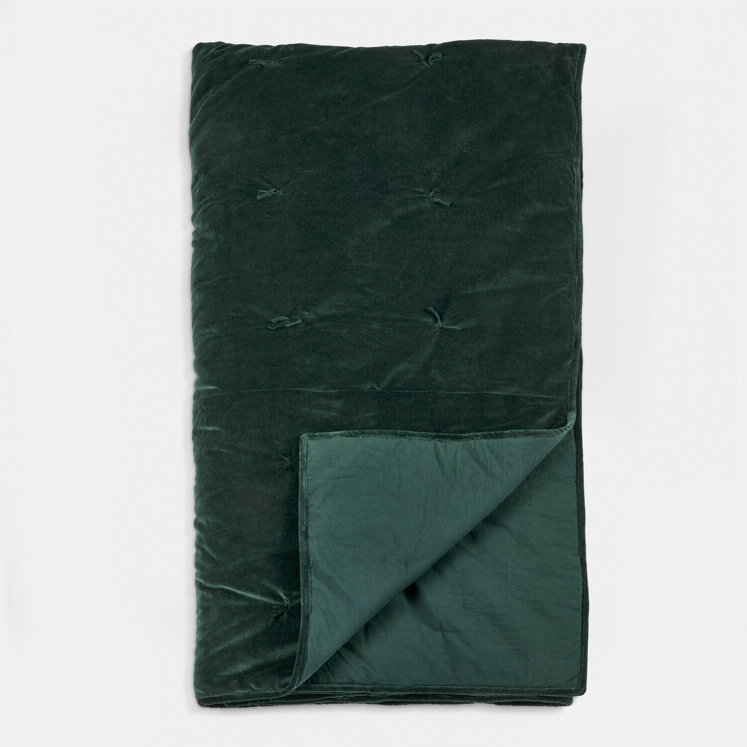 Colcha Orélisse Manta verde de terciopelo suave con acolchado, perfecta para un ambiente acogedor y decoración