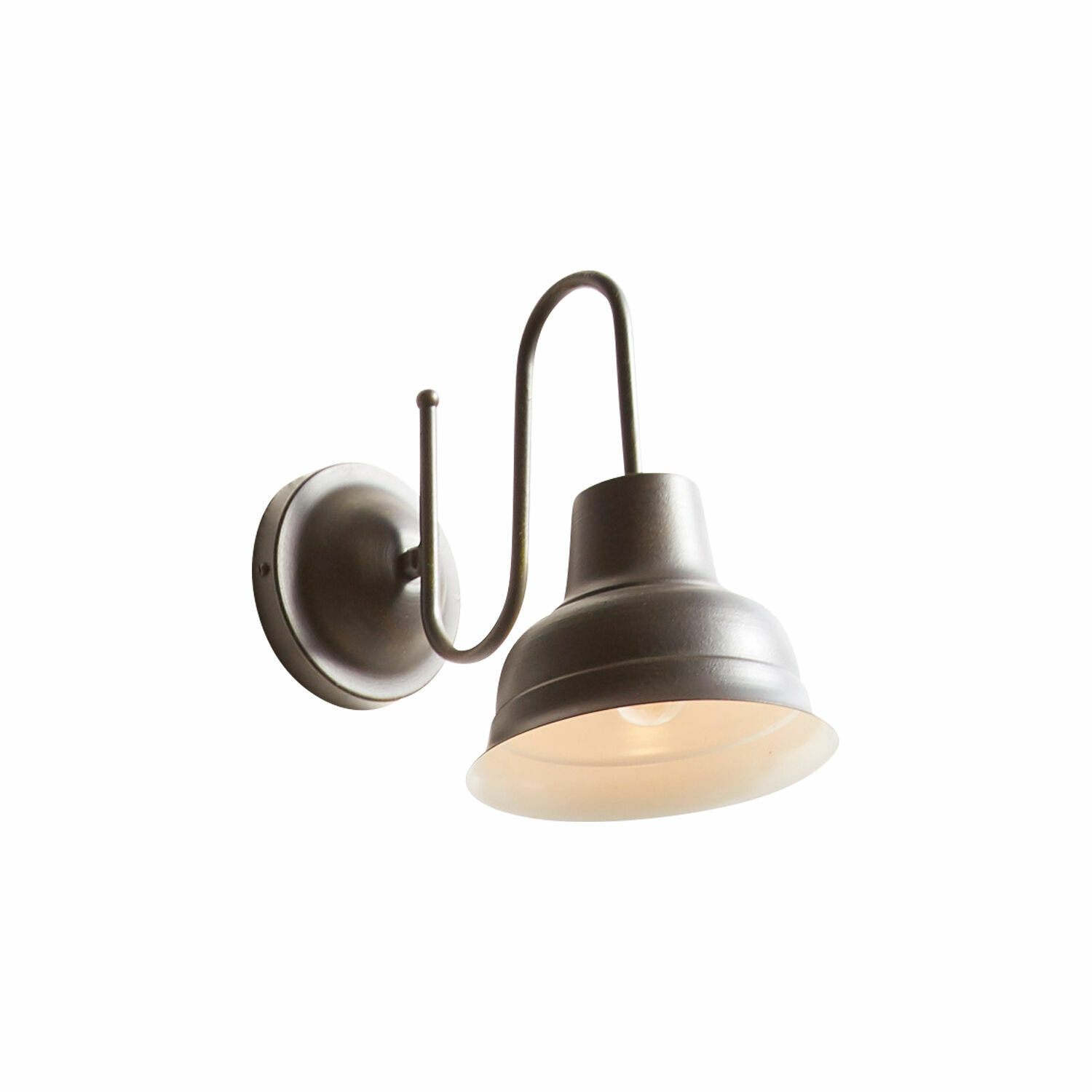 marrón envejecido Lámpara de pared exterior Sidney de metal marrón, luz de jardín elegante