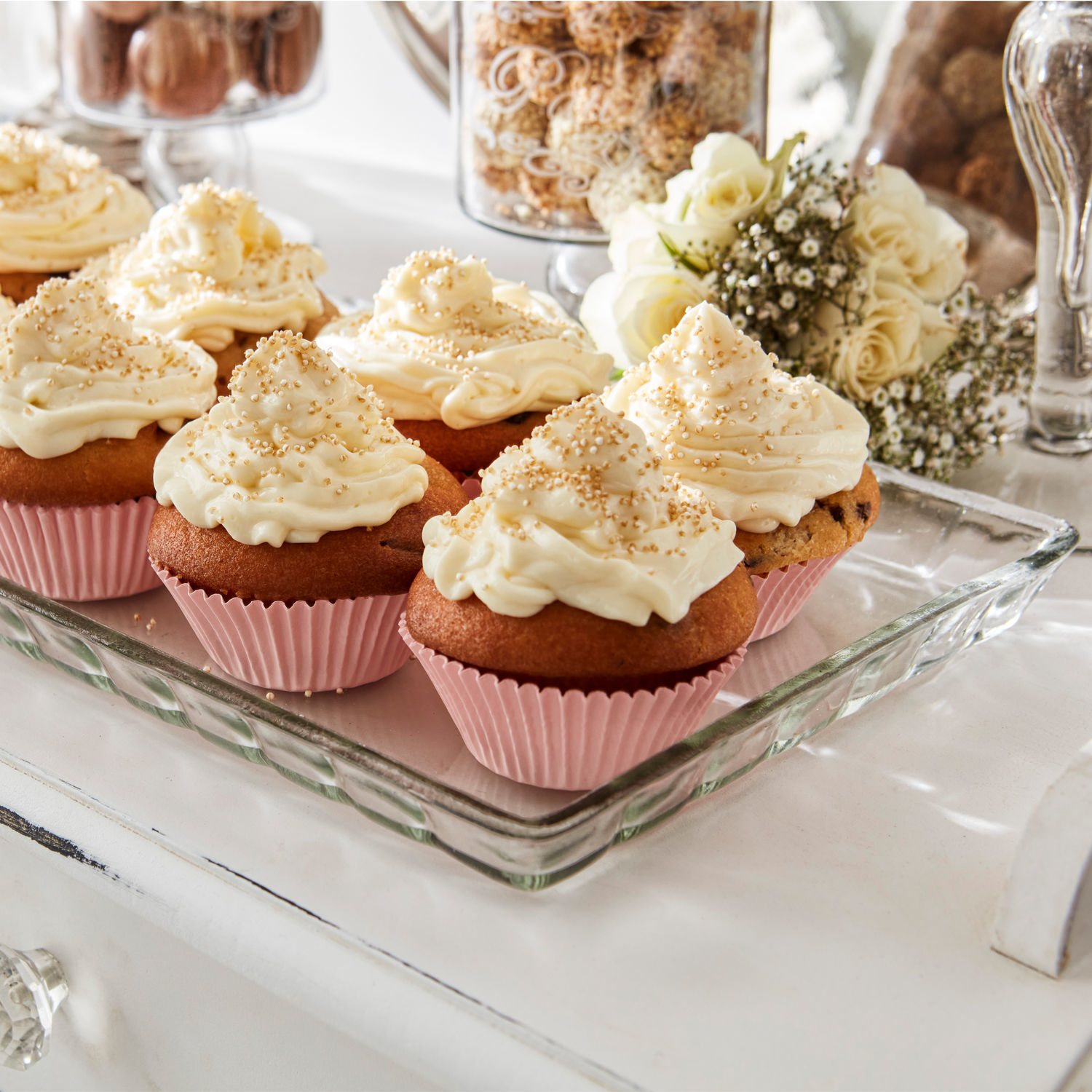 Campana de cristal con plato Nelia