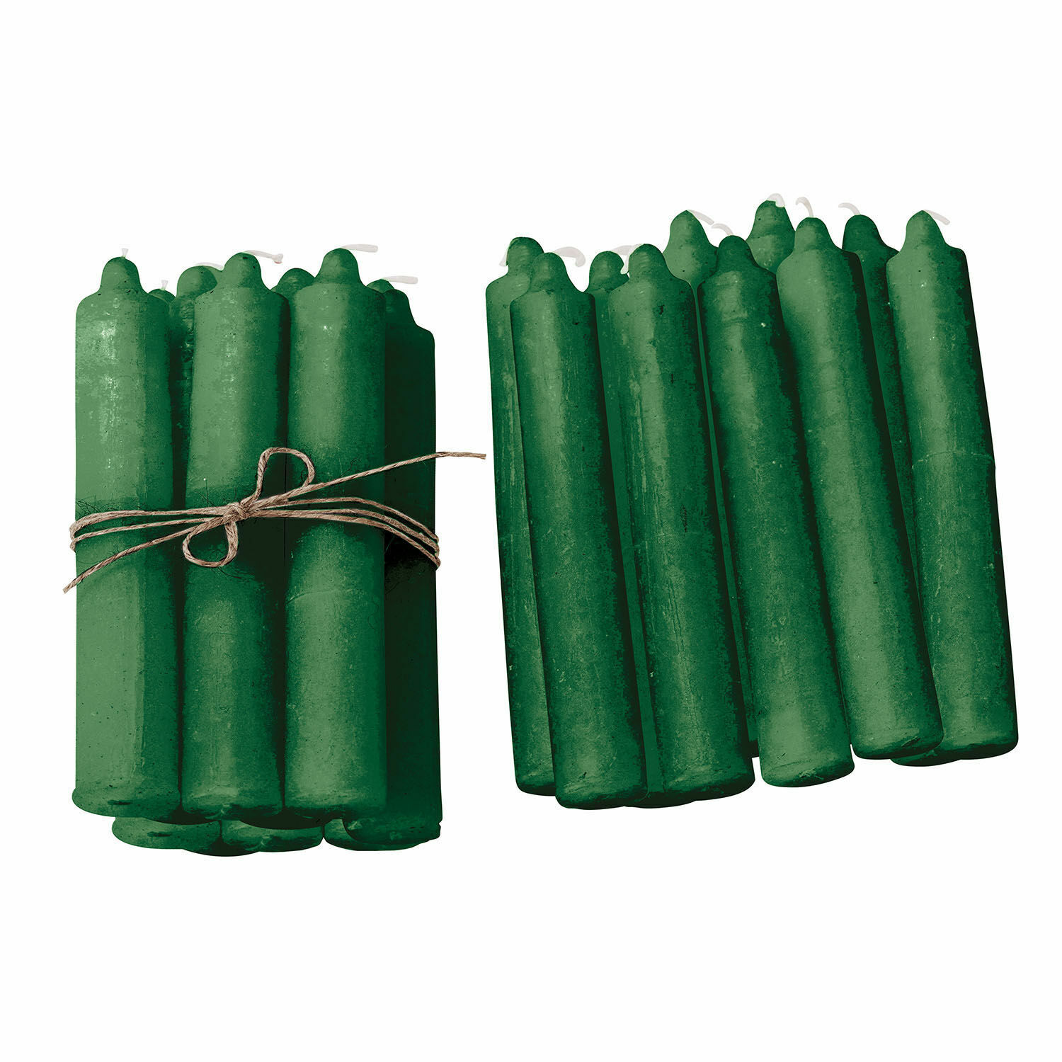 Set de 20 velas verdes Noufa de cera, decoración y luz ambiental